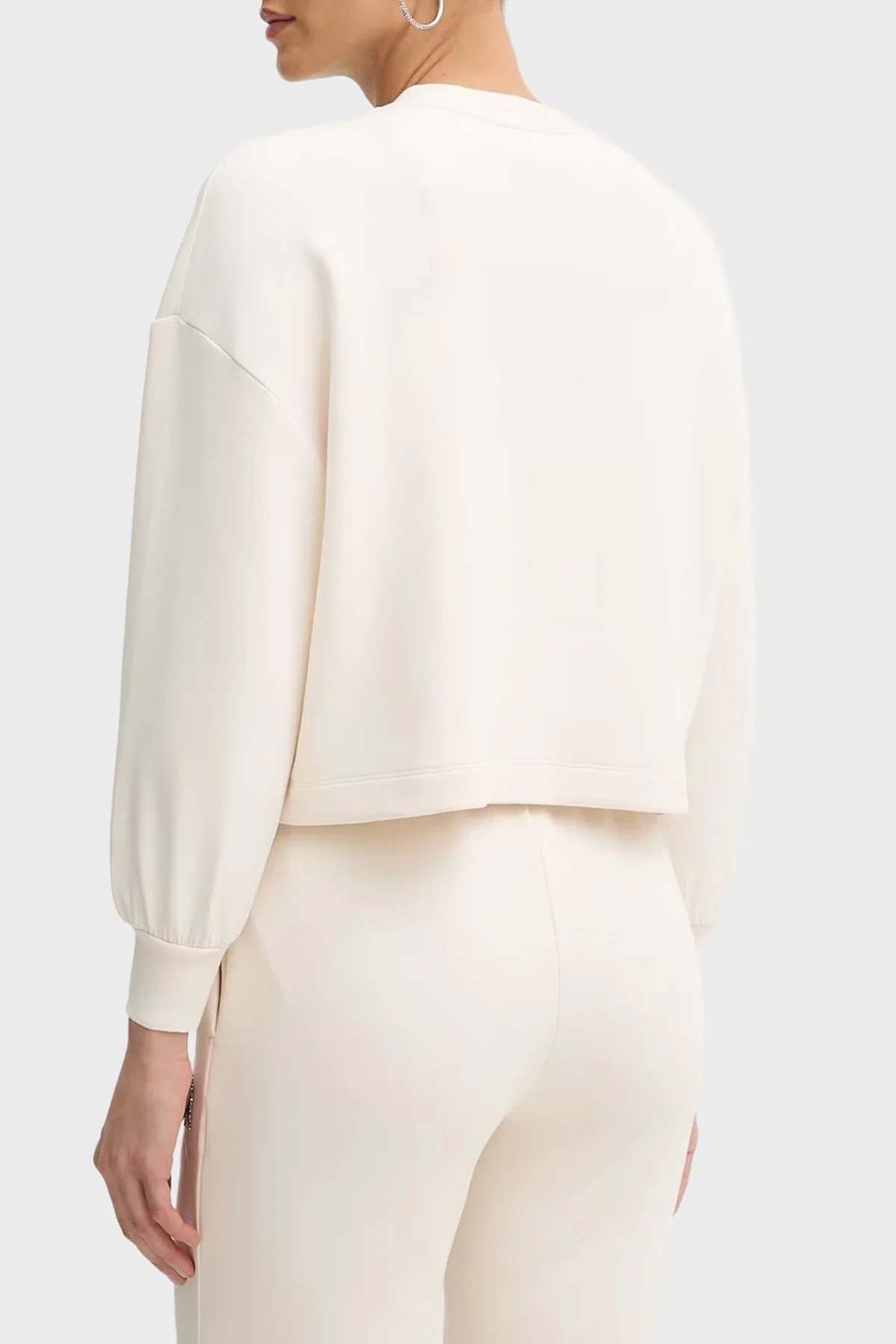 Armani Exchange Logolu Pamuklu Relaxed Fit Bisiklet Yaka Kadın Sweat XW002049 AF21298 U1003 Ekru - 3