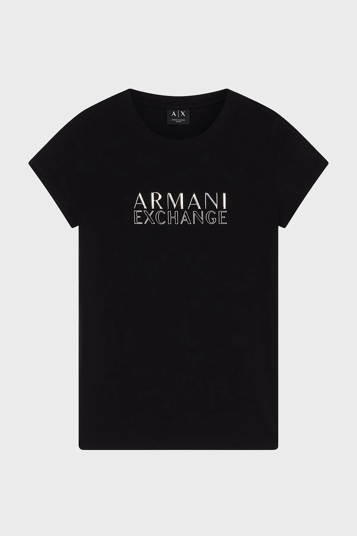 Armani Exchange Logolu Pamuklu Slim Fit Bisiklet Yaka Bayan T Shirt XW001837 AF16294 UC001 SİYAH - 5
