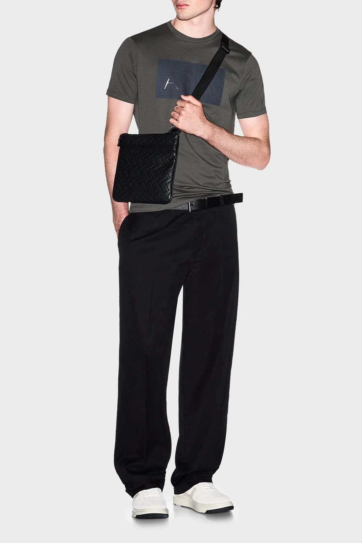 Armani Exchange Logolu Pamuklu Slim Fit Bisiklet Yaka Erkek T Shirt 8NZTCK Z8H4Z M8317 HAKİ - 2