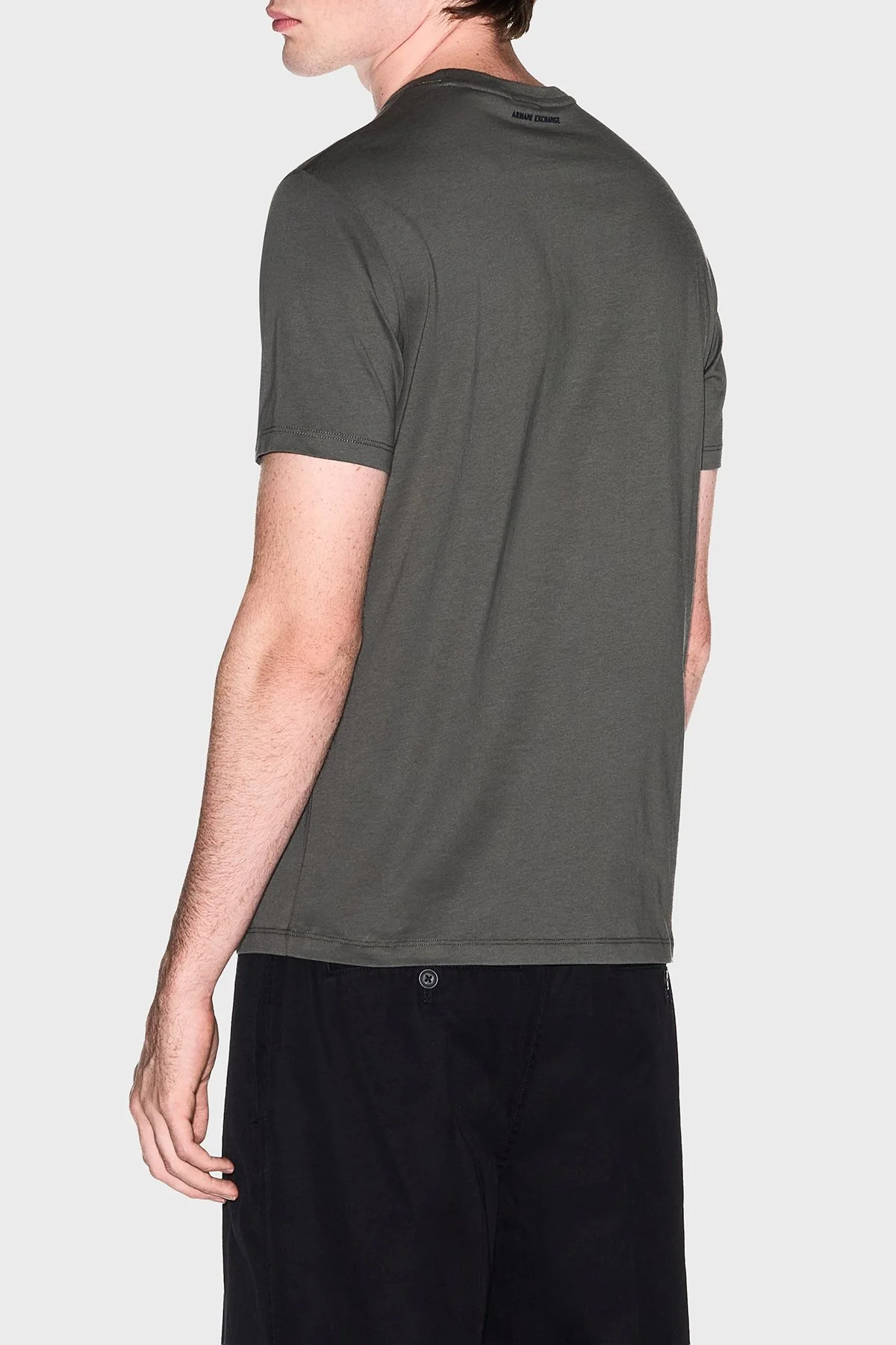 Armani Exchange Logolu Pamuklu Slim Fit Bisiklet Yaka Erkek T Shirt 8NZTCK Z8H4Z M8317 HAKİ - 3