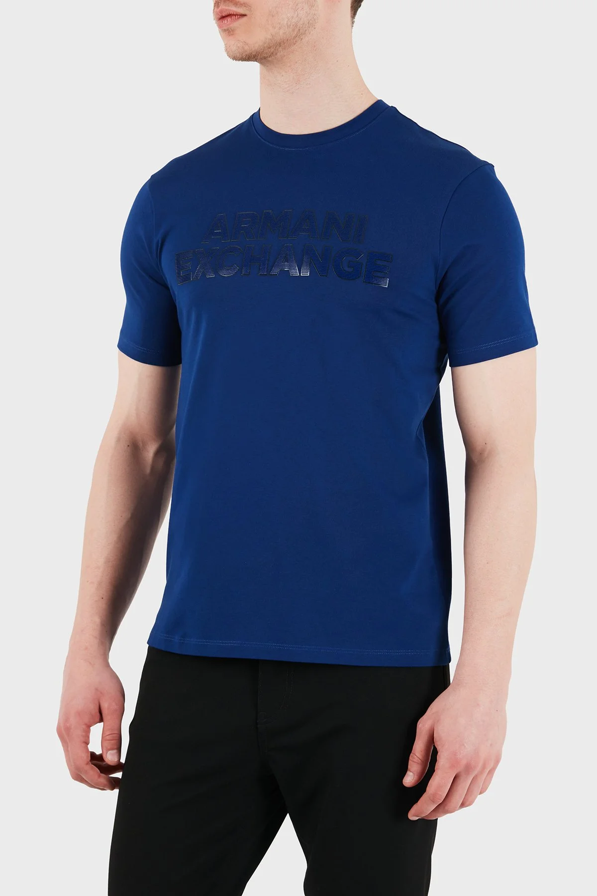 Armani Exchange Logolu Pamuklu Slim Fit Bisiklet Yaka Erkek T Shirt XM002413 AF10361 UB131 Saks - 1