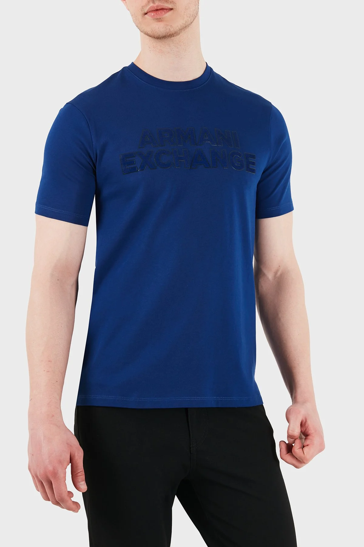 Armani Exchange Logolu Pamuklu Slim Fit Bisiklet Yaka Erkek T Shirt XM002413 AF10361 UB131 Saks - 5