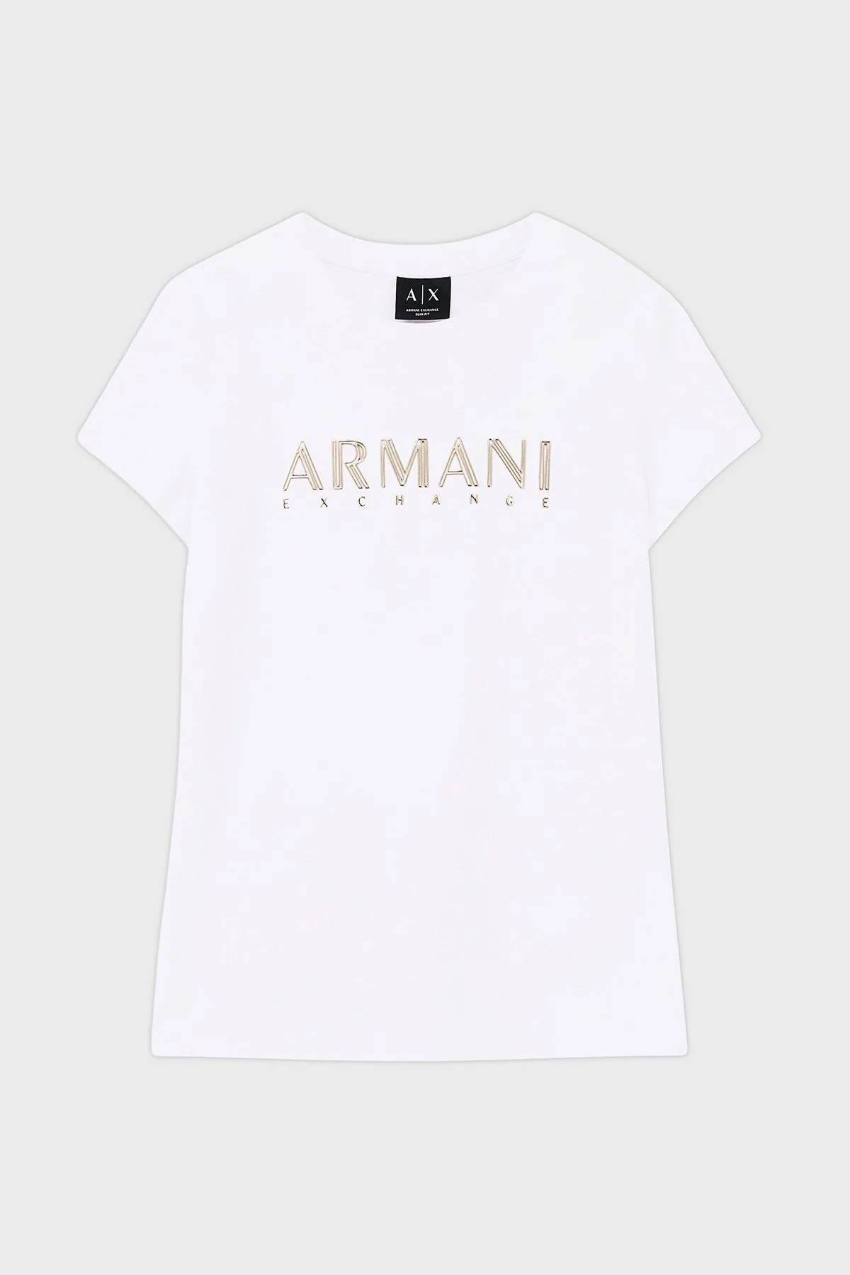 Armani Exchange Logolu Pamuklu Slim Fit Bisiklet Yaka Kadın T Shirt XW002547 AF23955 U0002 Beyaz - 5