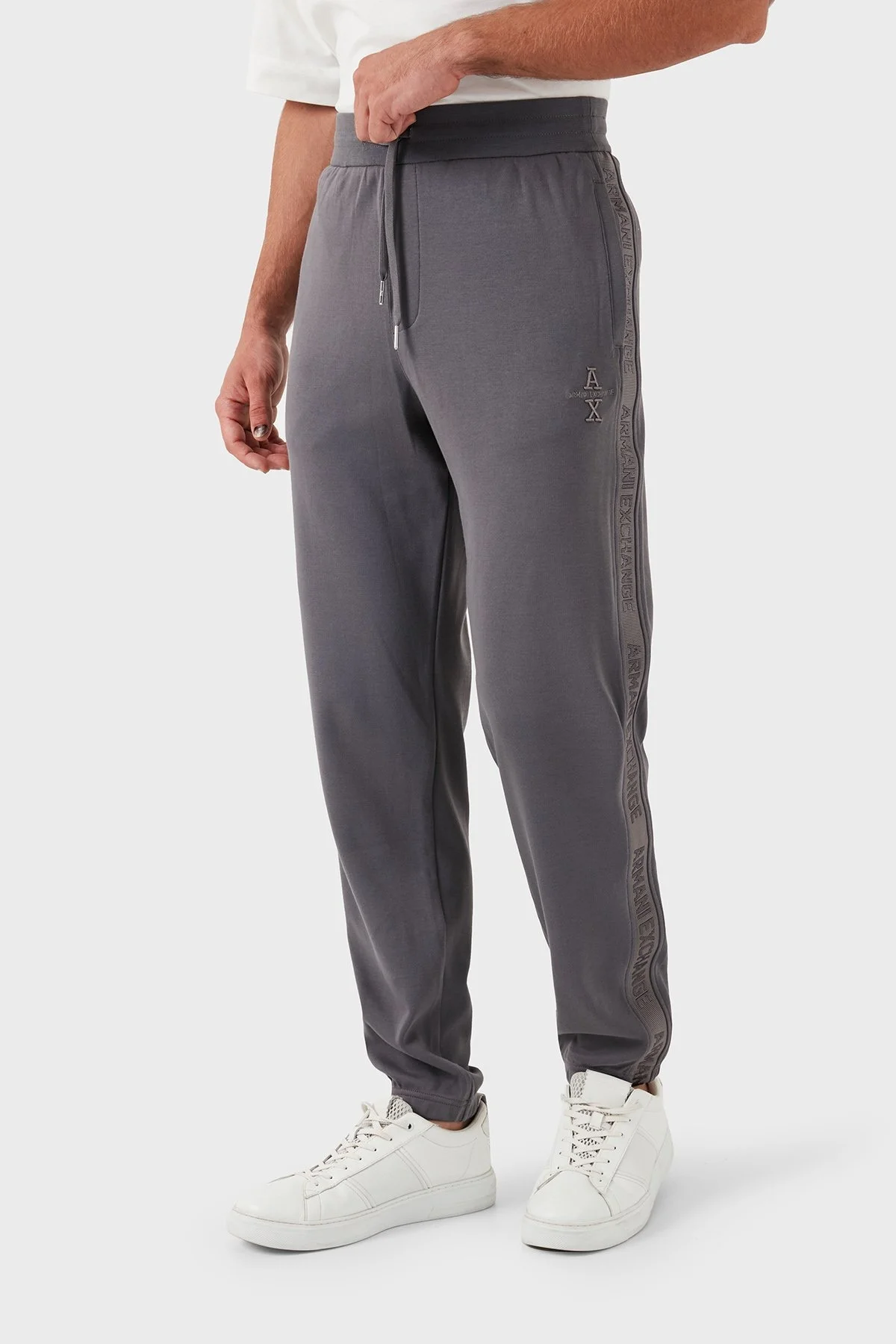 Armani Exchange Logolu Pamuklu Spor Erkek Pantolon 6DZPLC ZJNNZ 19AA GRİ - 3