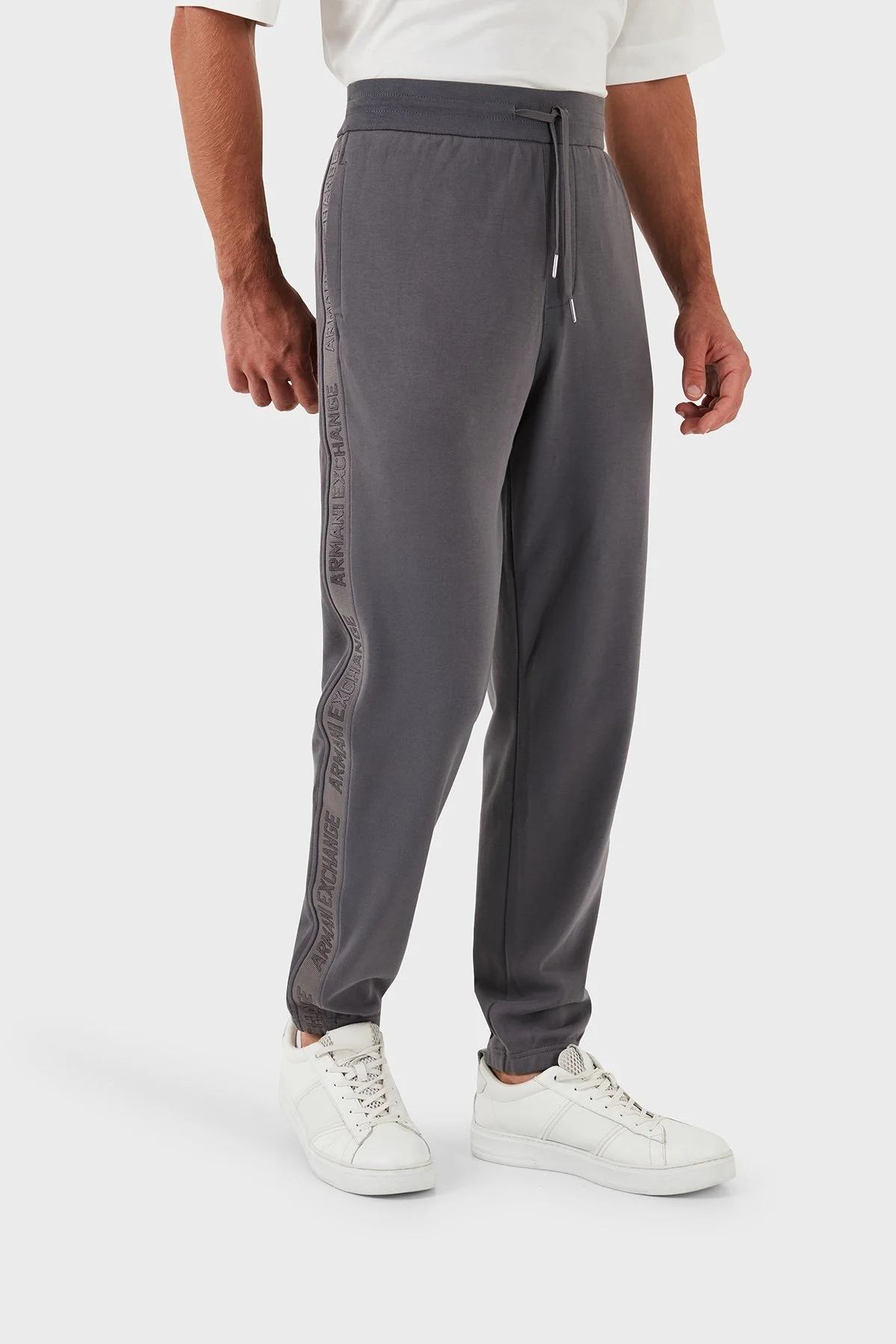 Armani Exchange Logolu Pamuklu Spor Erkek Pantolon 6DZPLC ZJNNZ 19AA GRİ - 4