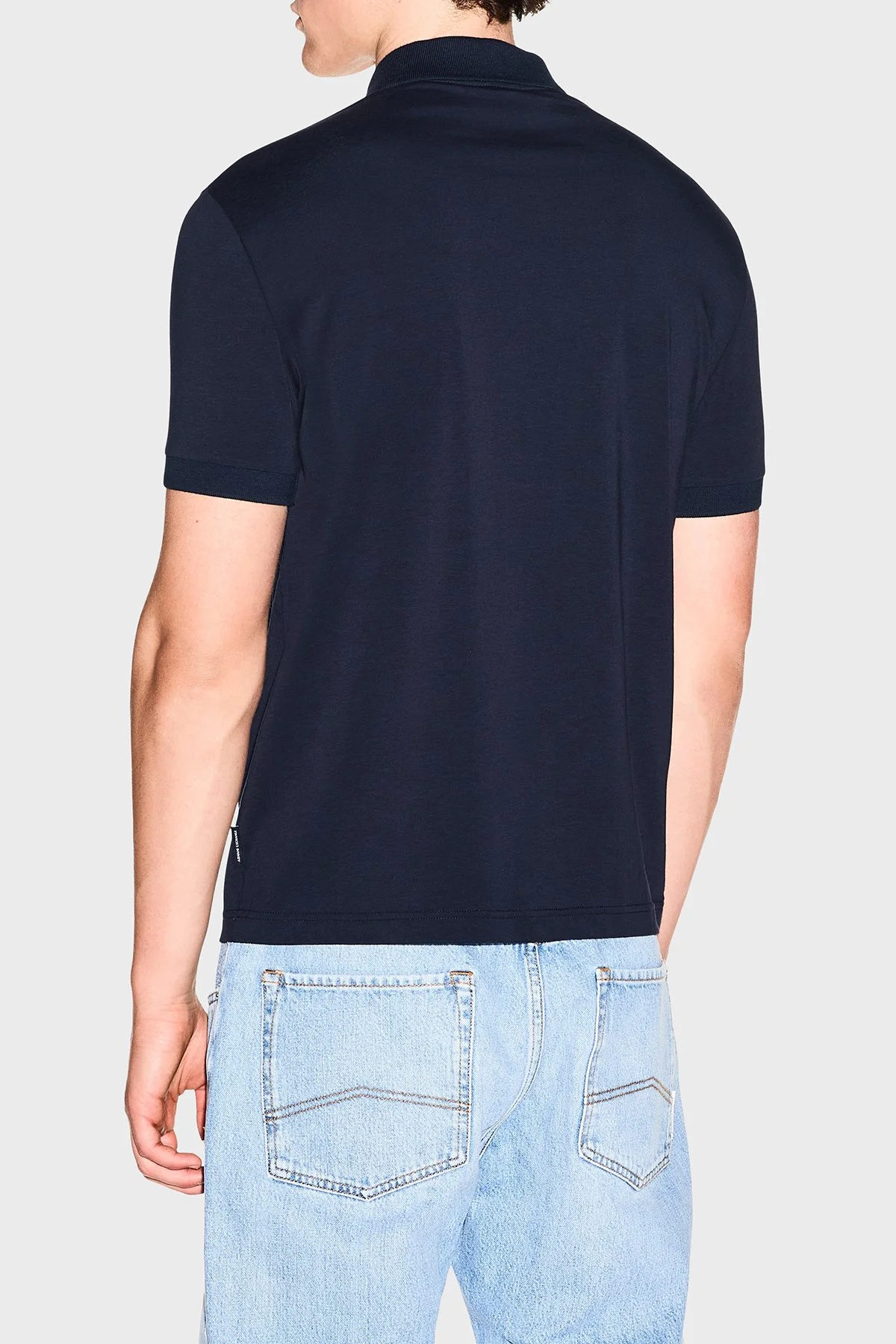 Armani Exchange Logolu Pamuklu Yarım Fermuarlı Erkek Polo XM003422 AF26650 UB101 Lacivert - 3