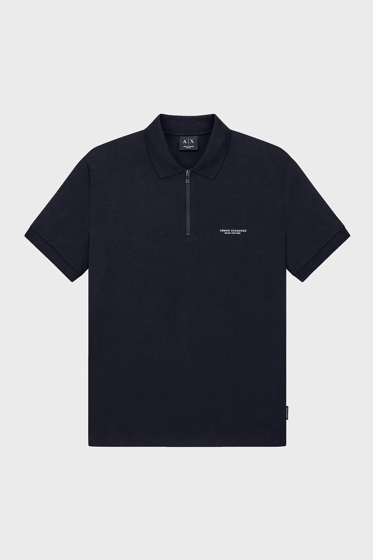 Armani Exchange Logolu Pamuklu Yarım Fermuarlı Erkek Polo XM003422 AF26650 UB101 Lacivert - 5