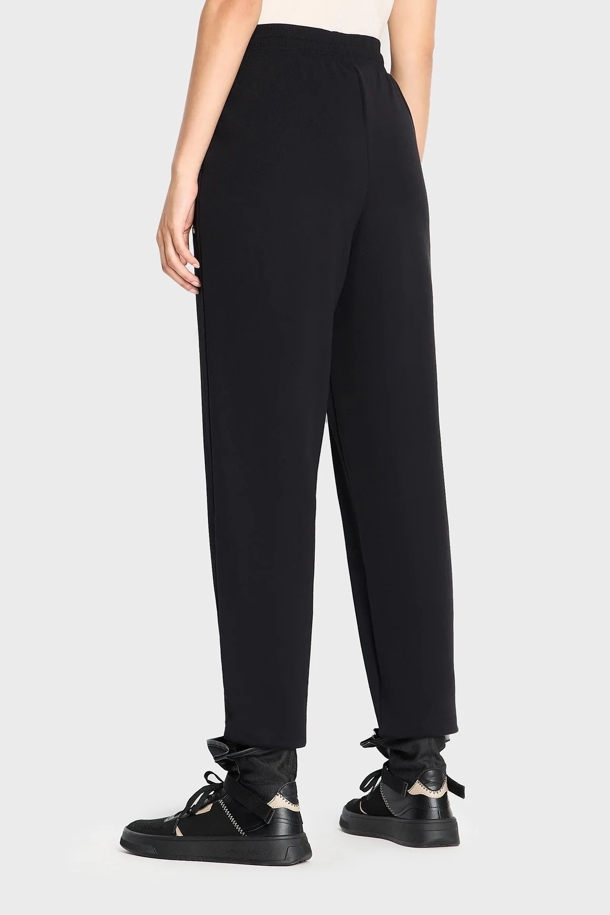 Armani Exchange Logolu Pamuklu Yüksek Bel Regular Fit Spor Bayan Pantolon 6RYP71 YJDBZ 1200 SİYAH - 2