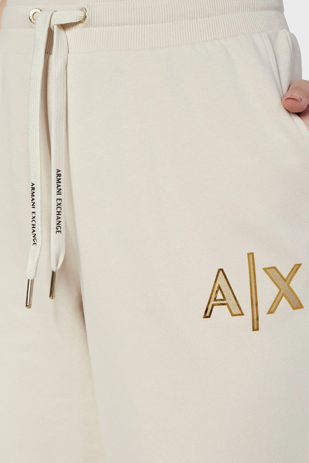 Armani Exchange Logolu Pamuklu Yüksek Bel Regular Fit Spor Bayan Pantolon 6RYP71 YJDBZ 1783 LACİVERT - 4