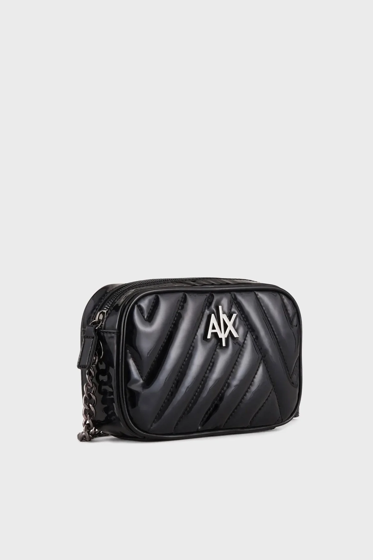 Armani Exchange Logolu Parlak Görünümlü Zincir Askılı Bayan Çanta 942855 3R700 00020 SİYAH - 3