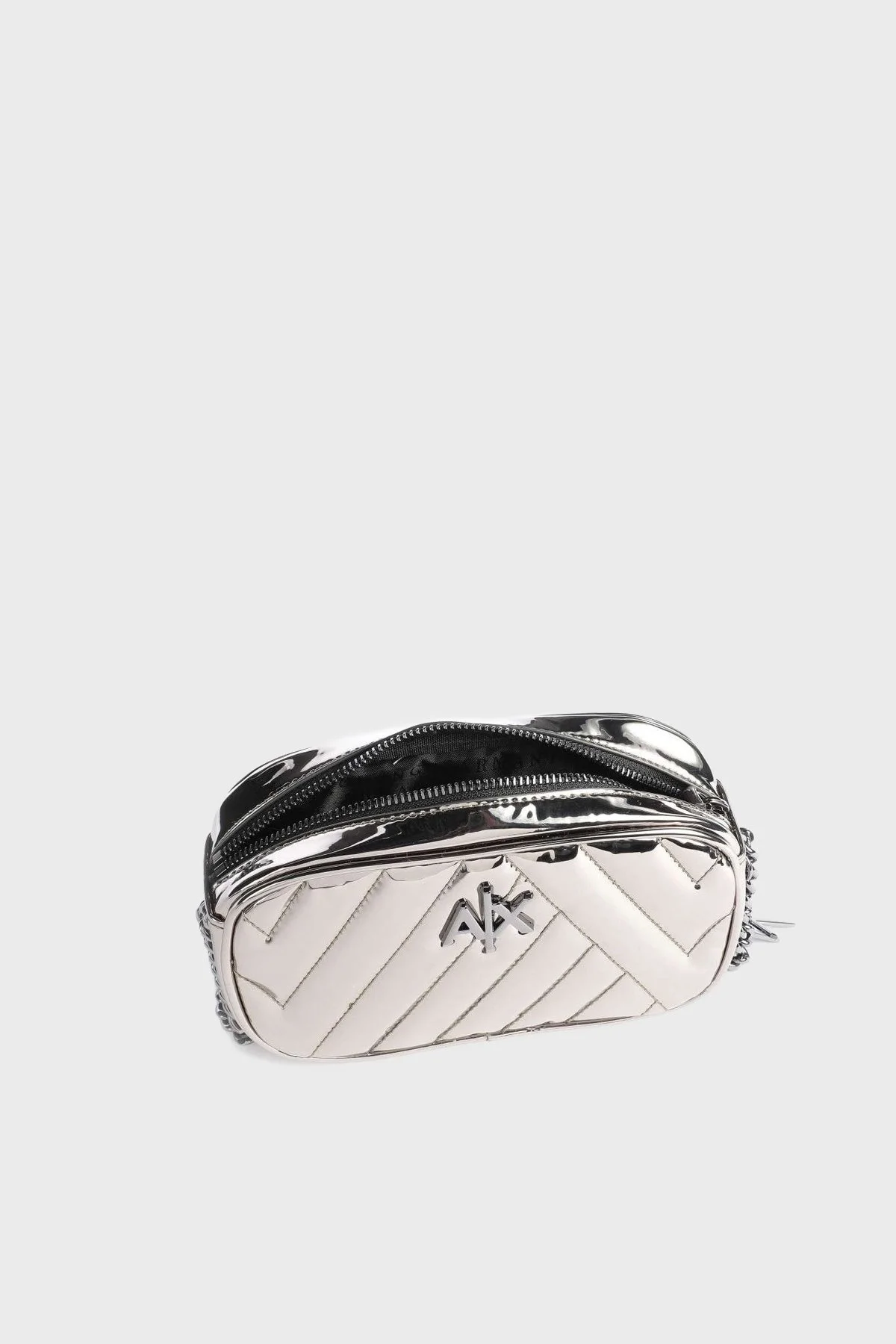 Armani Exchange Logolu Parlak Görünümlü Zincir Askılı Bayan Çanta 942855 3R700 12949 GÜMÜŞ - 4