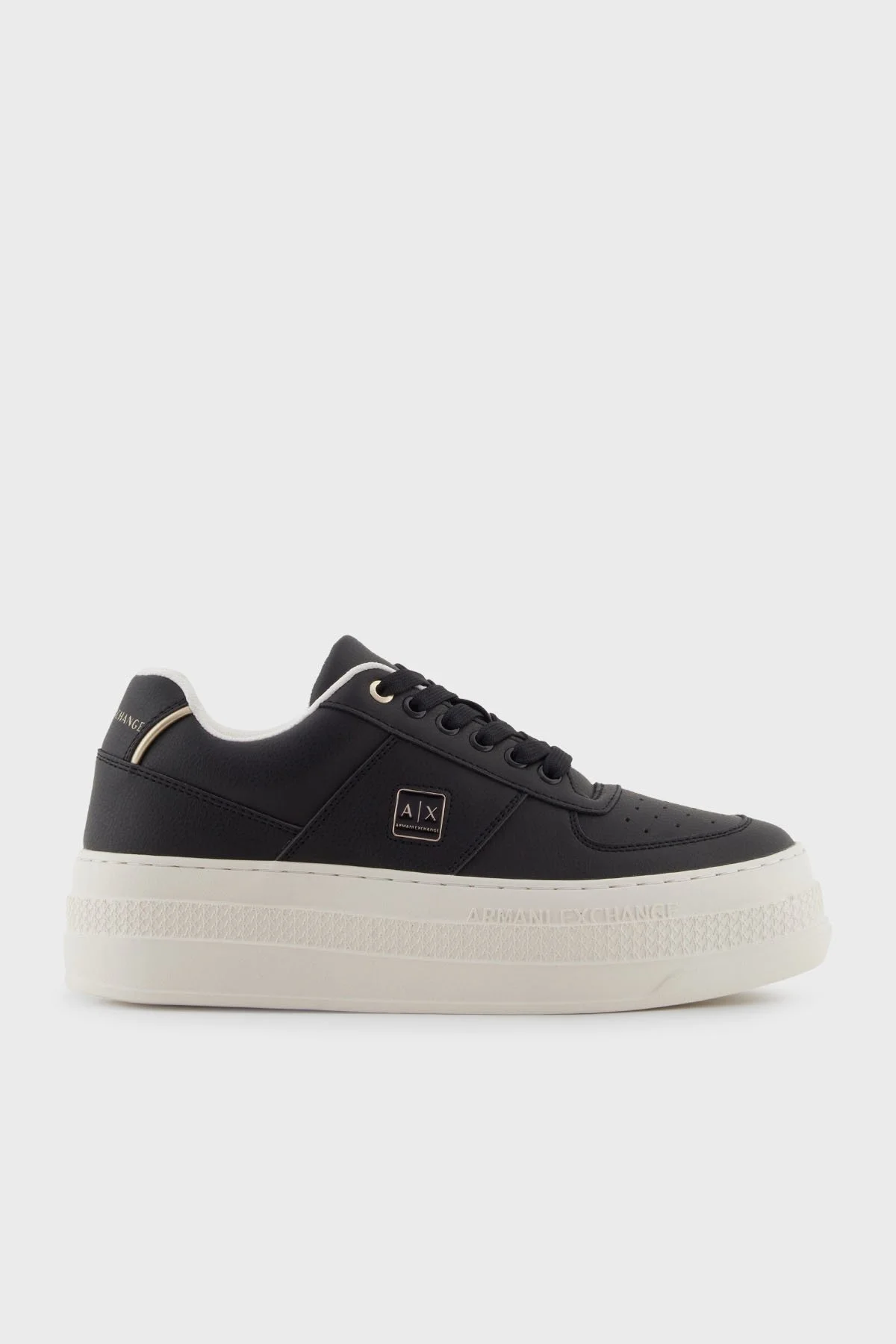 Armani Exchange Logolu Platform Taban Sneaker Bayan Ayakkabı XW001631 AF17351 MC077 SİYAH-GOLD - 1