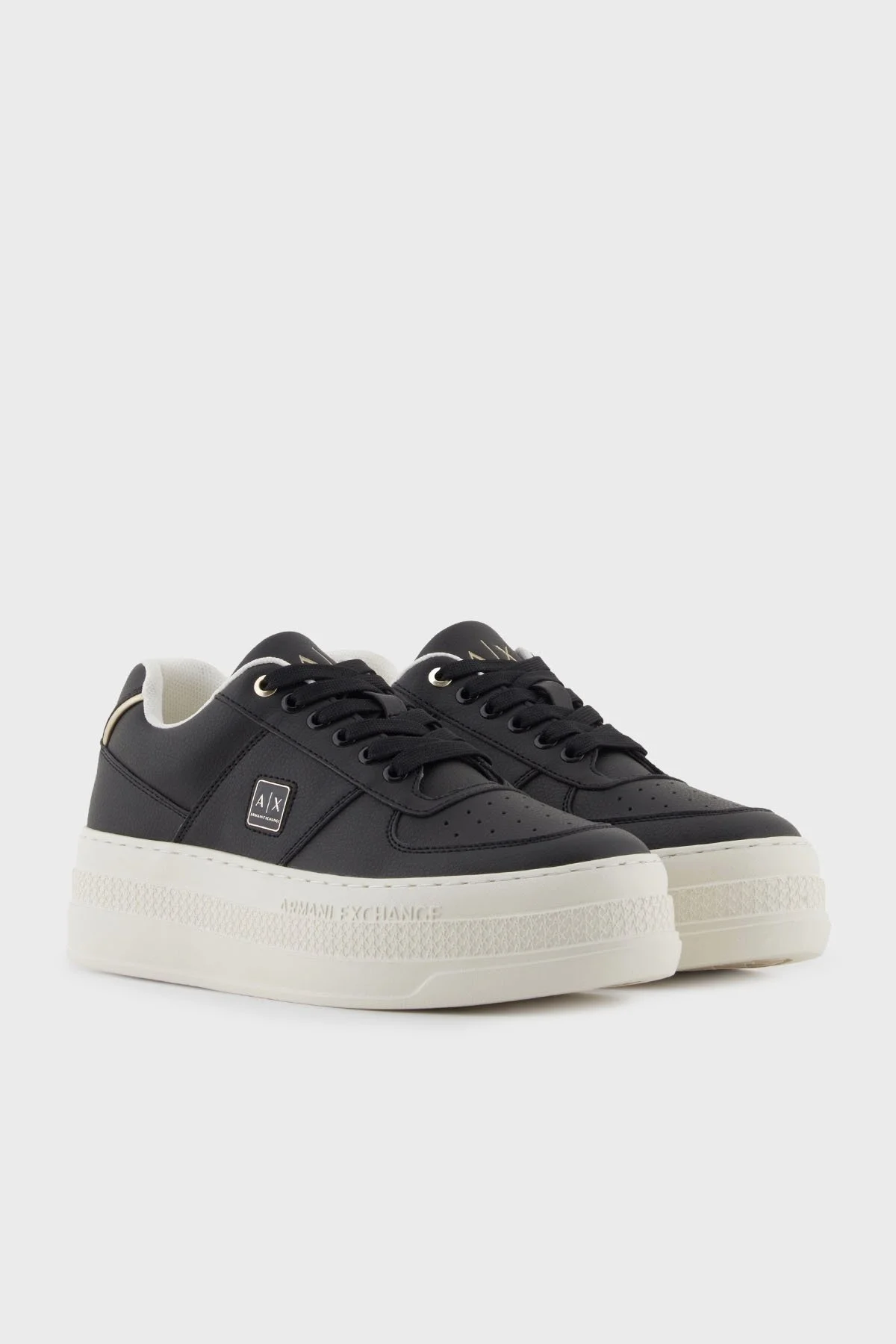 Armani Exchange Logolu Platform Taban Sneaker Bayan Ayakkabı XW001631 AF17351 MC077 SİYAH-GOLD - 2