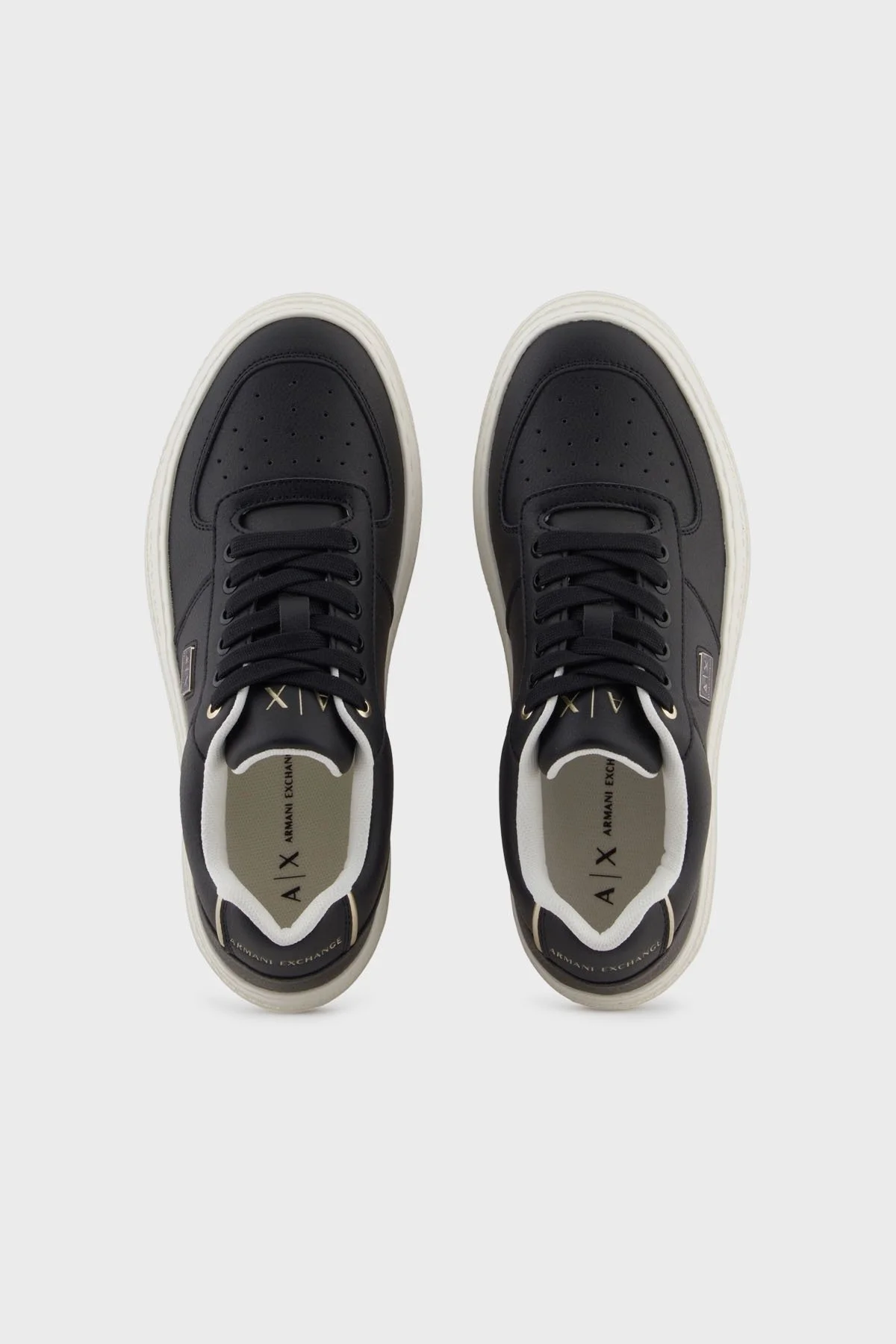 Armani Exchange Logolu Platform Taban Sneaker Bayan Ayakkabı XW001631 AF17351 MC077 SİYAH-GOLD - 3