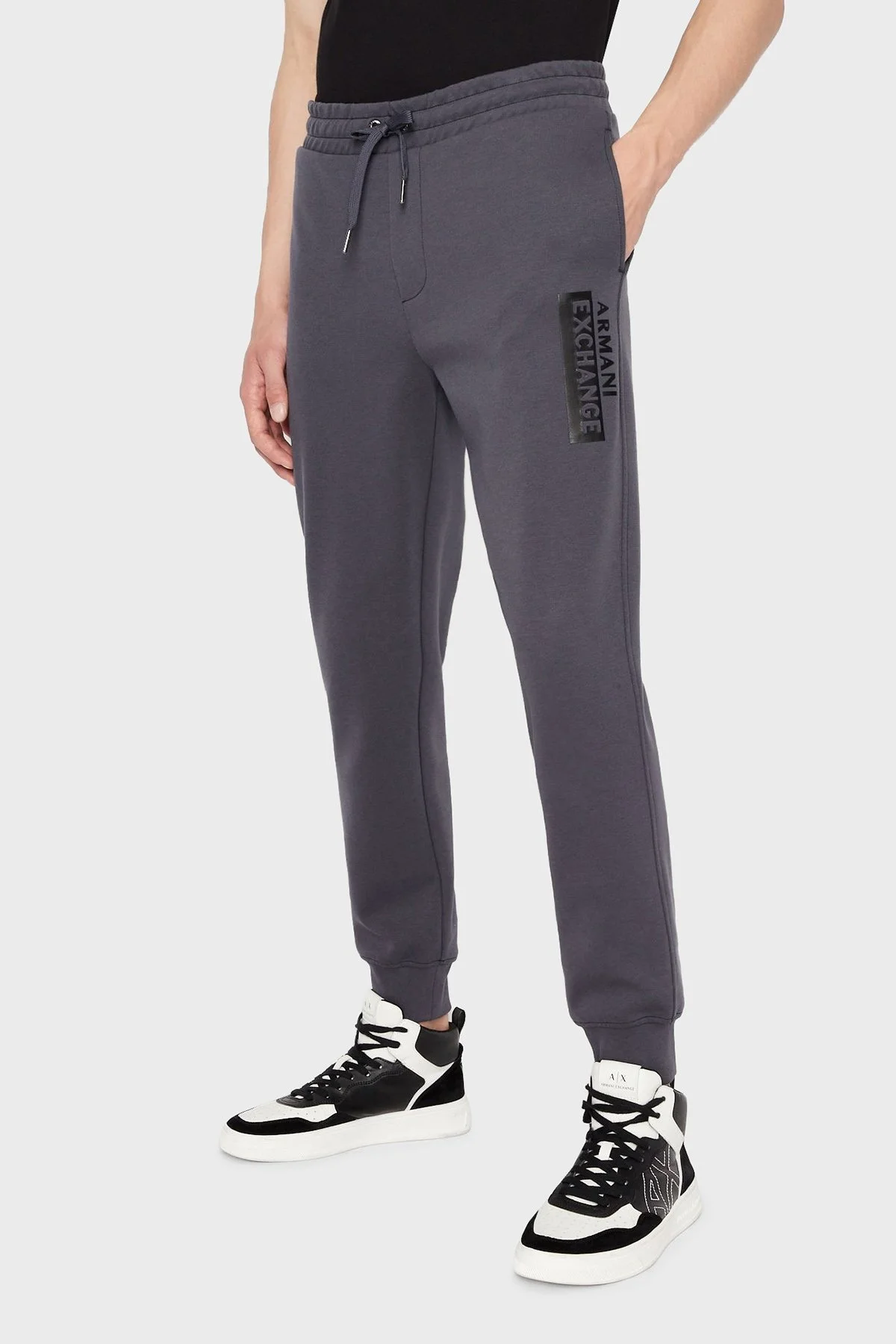 Armani Exchange Logolu Regular Fit Belden Bağlamalı Pamuklu Erkek Pantolon 6LZPBE ZJCAZ 1978 ANTRASİT - 2