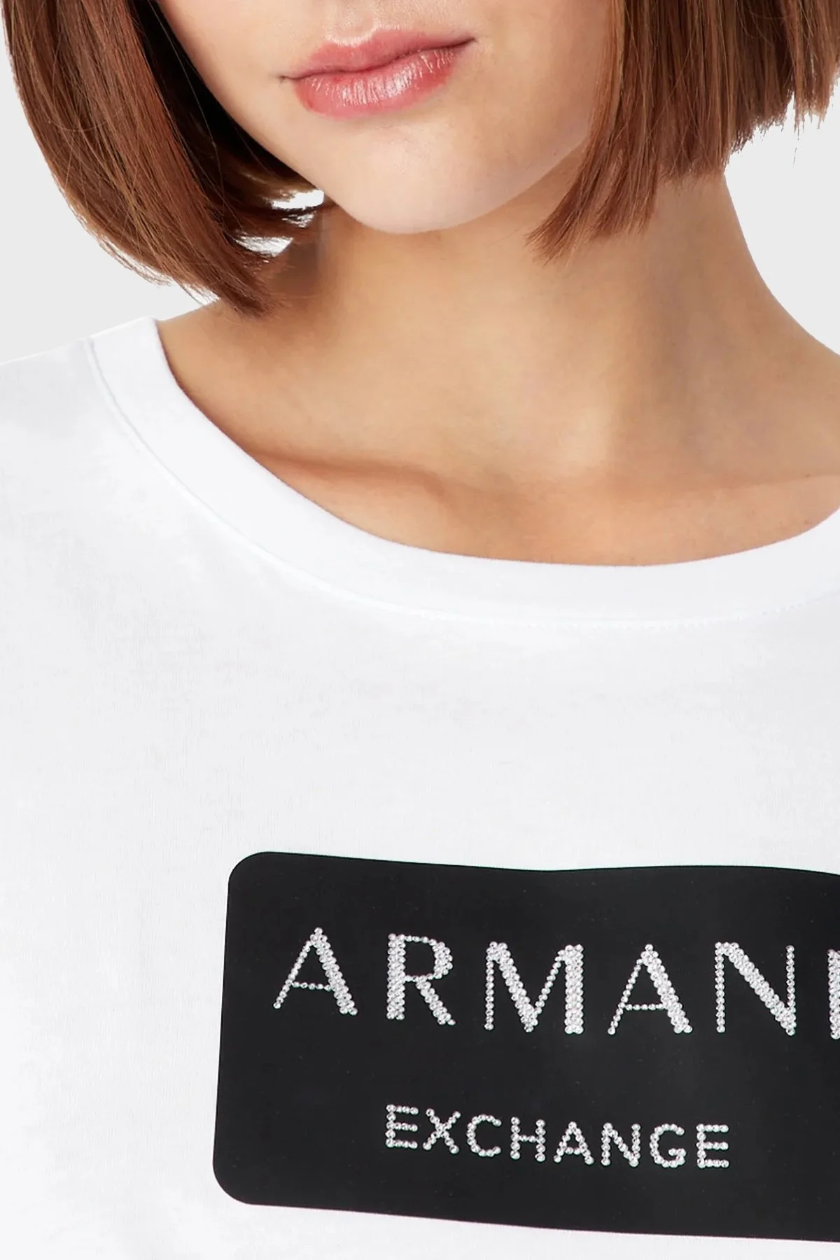 Armani Exchange Logolu Regular Fit Bisiklet Yaka % 100 Pamuk Bayan T Shirt 3RYTER YJG3Z 1000 BEYAZ - 2