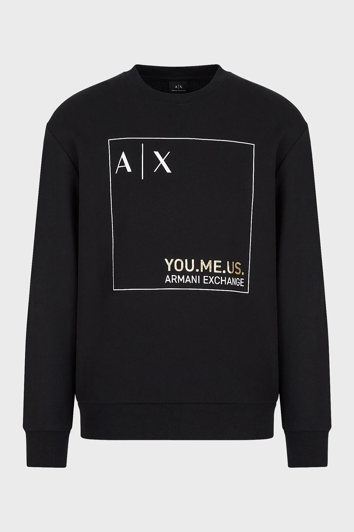 Armani Exchange Logolu Regular Fit Bisiklet Yaka % 100 Pamuk Erkek Sweat 6LZMAY ZJFAZ 1200 SİYAH - 4