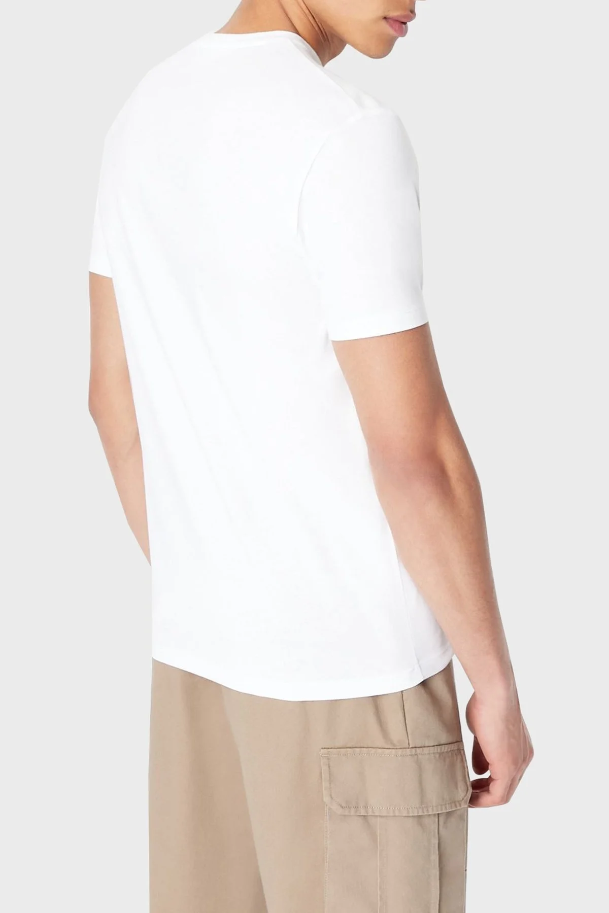 Armani Exchange Logolu Regular Fit Bisiklet Yaka % 100 Pamuk Erkek T Shirt 6LZTJA ZJBVZ 1100 BEYAZ - 2