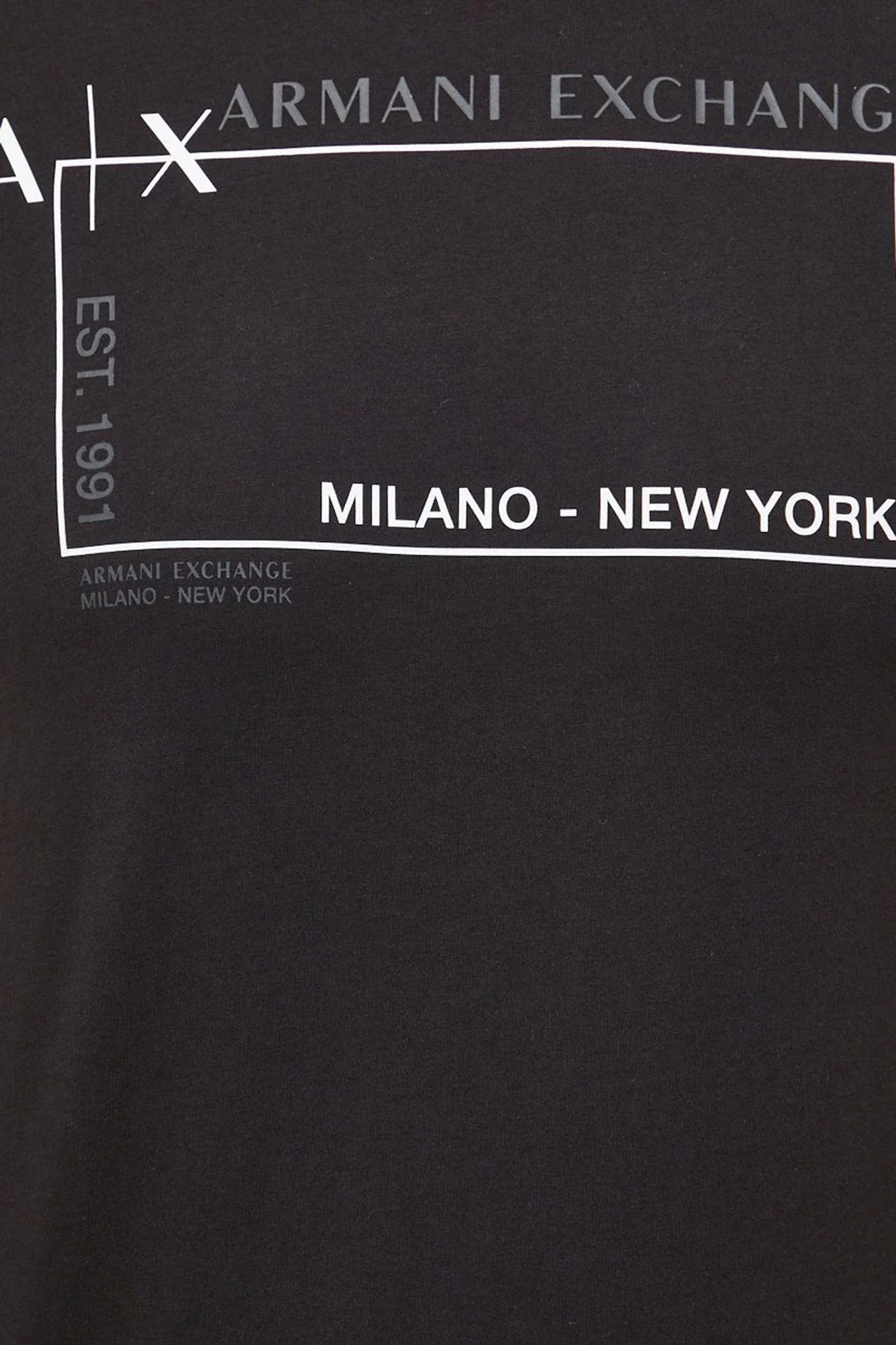 Armani Exchange Logolu Regular Fit Bisiklet Yaka % 100 Pamuk Erkek T Shirt 6LZTJA ZJBVZ 1200 SİYAH - 2