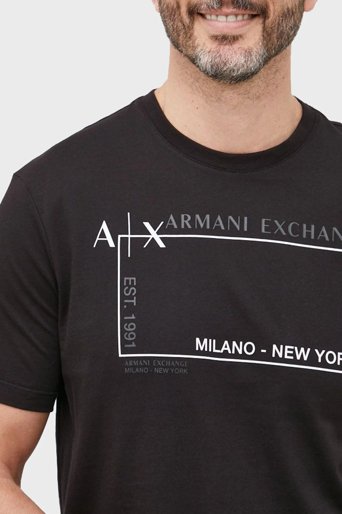 Armani Exchange Logolu Regular Fit Bisiklet Yaka % 100 Pamuk Erkek T Shirt 6LZTJA ZJBVZ 1200 SİYAH - 5
