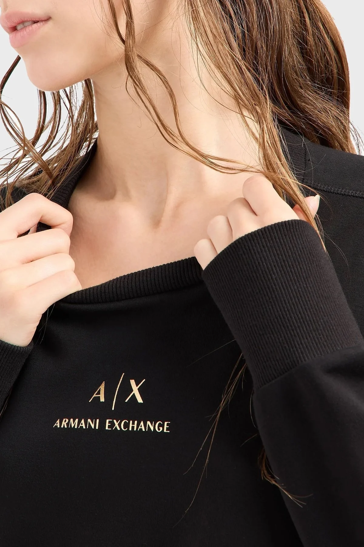Armani Exchange Logolu Regular Fit Bisiklet Yaka Bayan Sweat 6DYM50 YJEGZ 1200 SİYAH - 3