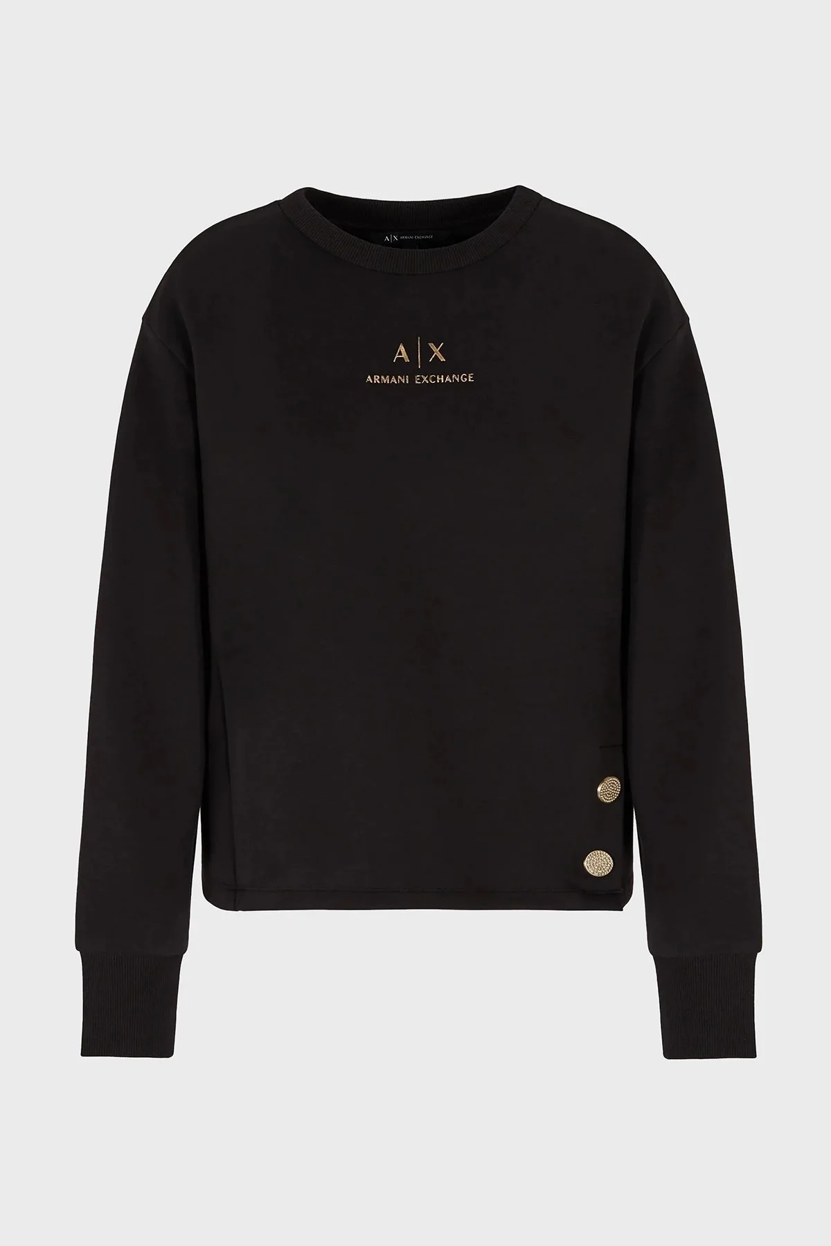 Armani Exchange Logolu Regular Fit Bisiklet Yaka Bayan Sweat 6DYM50 YJEGZ 1200 SİYAH - 4