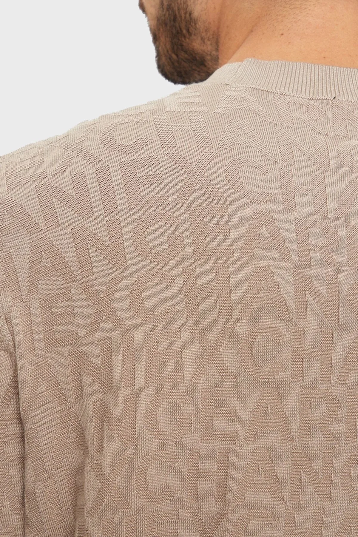 Armani Exchange Logolu Regular Fit Bisiklet Yaka Erkek Kazak 6DZM1R ZM4DZ 17AB KREM - 5