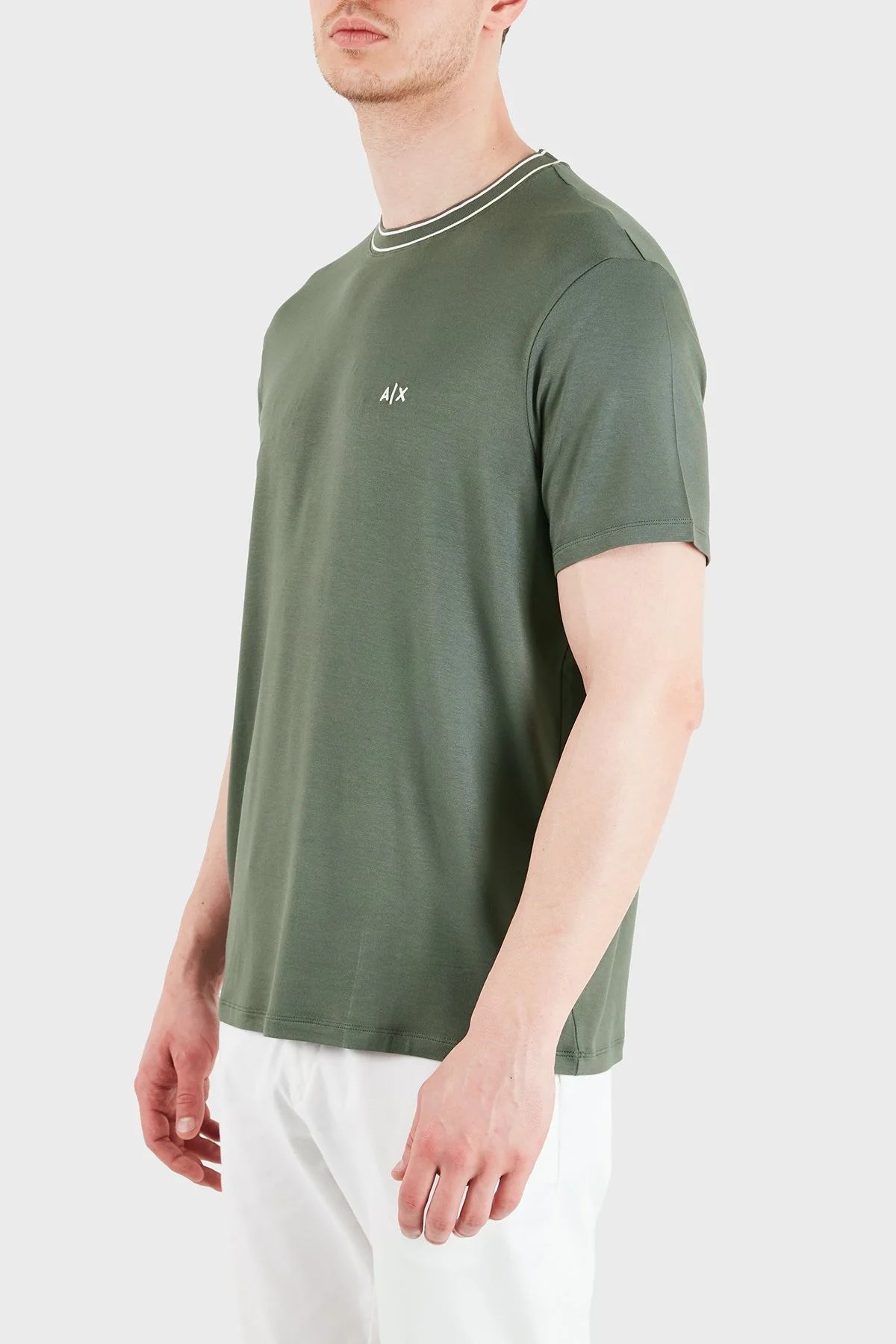 Armani Exchange Logolu Regular Fit Bisiklet Yaka Erkek T Shirt XM002484 AF21936 U8144 HAKİ - 5
