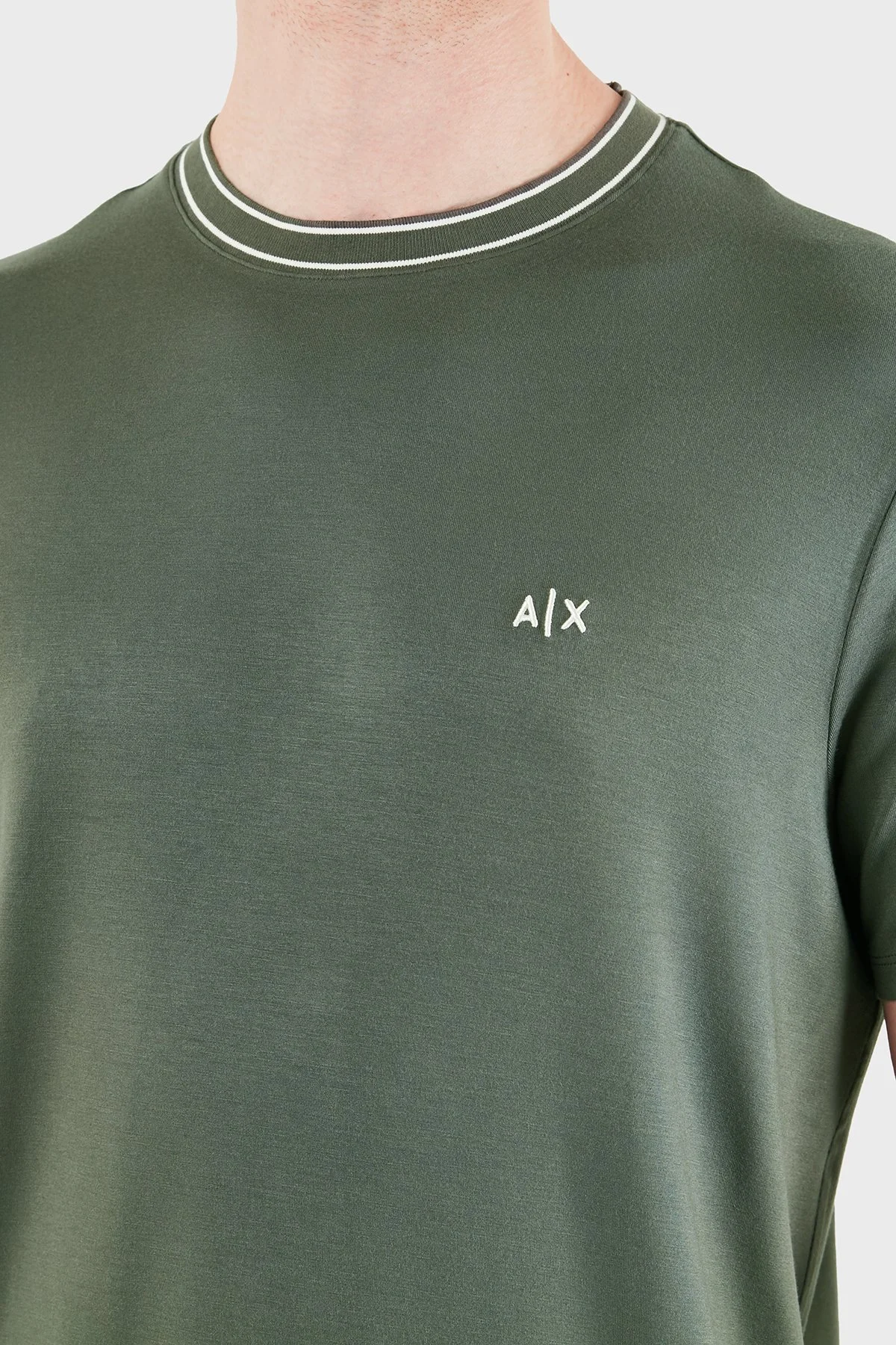 Armani Exchange Logolu Regular Fit Bisiklet Yaka Erkek T Shirt XM002484 AF21936 U8144 HAKİ - 7