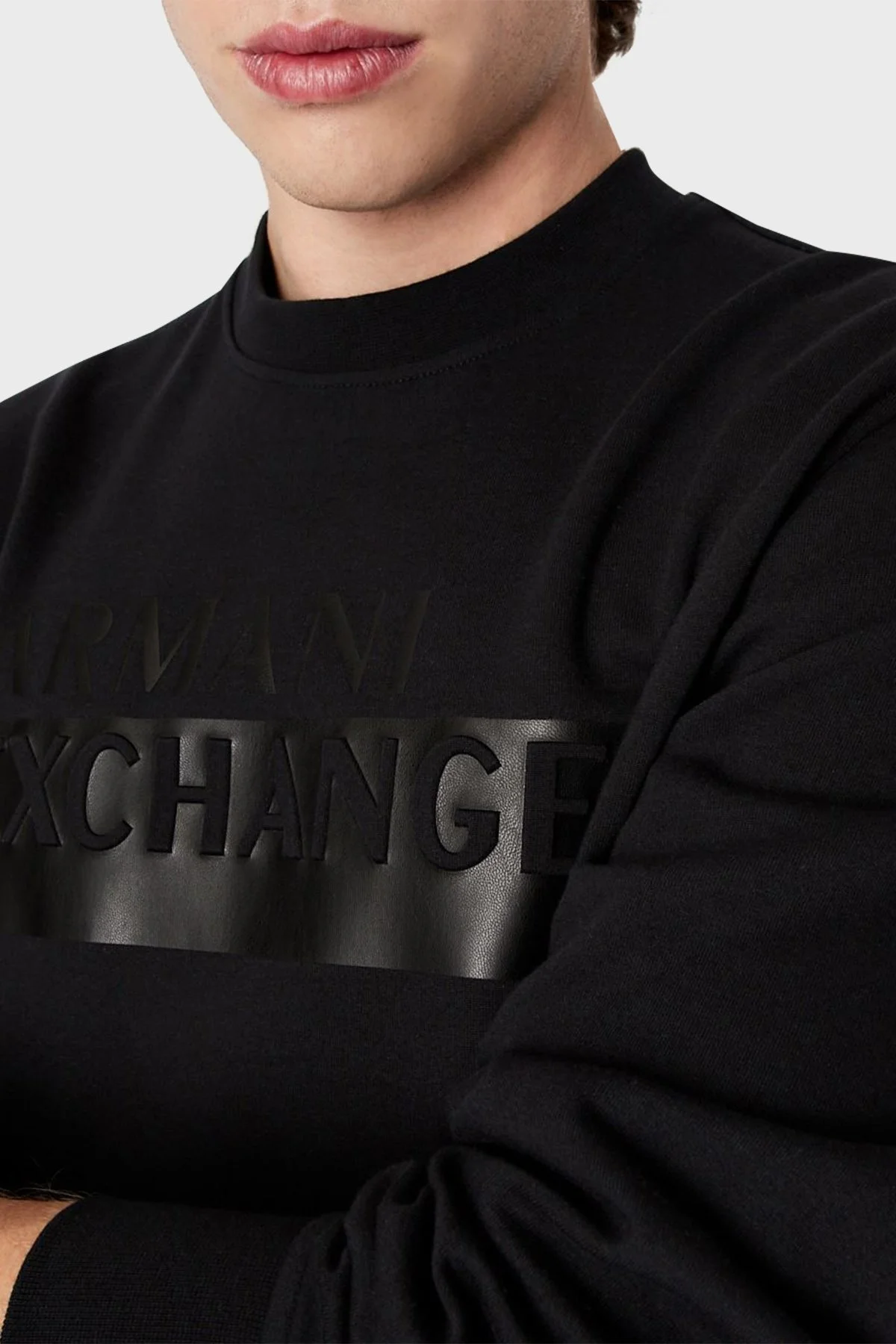Armani Exchange Logolu Regular Fit Bisiklet Yaka Pamuklu Erkek Sweat 6LZMBE ZJCAZ 1200 SİYAH - 3
