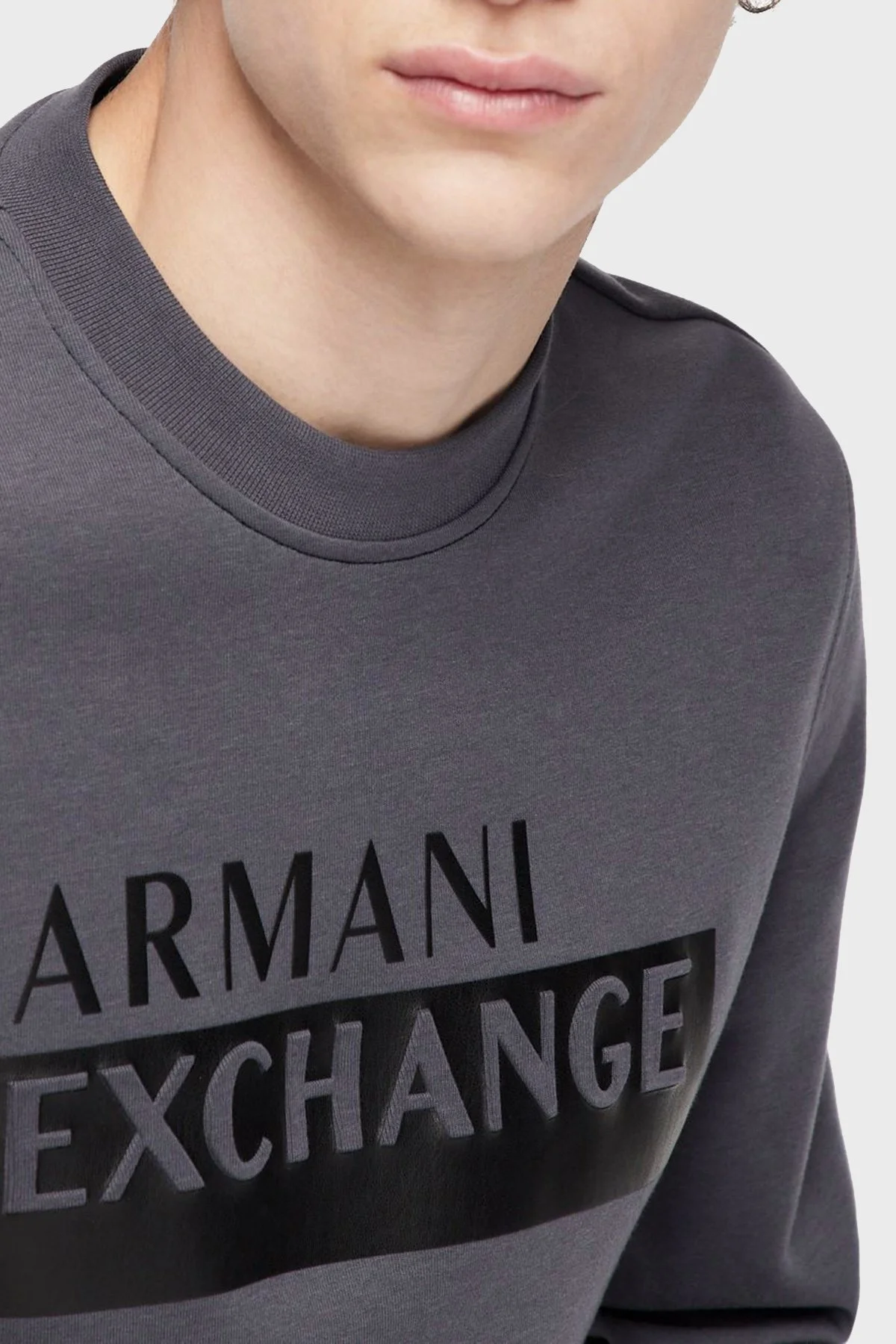Armani Exchange Logolu Regular Fit Bisiklet Yaka Pamuklu Erkek Sweat 6LZMBE ZJCAZ 1978 ANTRASİT - 7