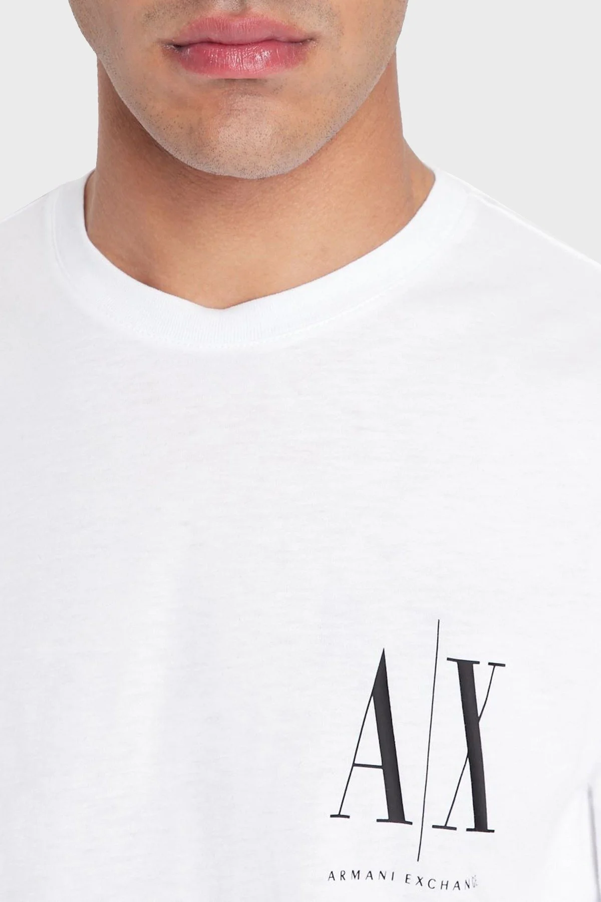 Armani Exchange Logolu Regular Fit Bisiklet Yaka Uzun Kollu % 100 Pamuk Erkek T Shirt 8NZTPL ZJH4Z 1100 BEYAZ - 2