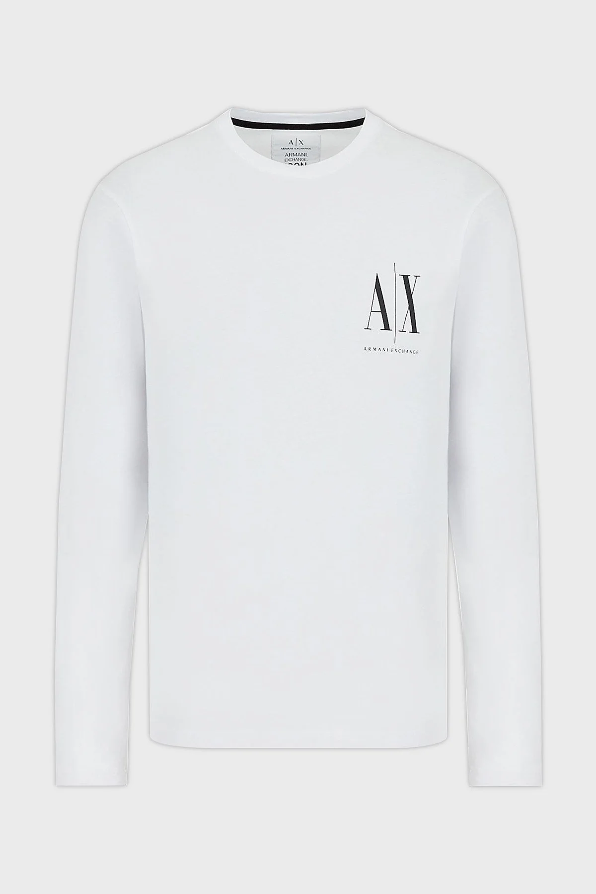 Armani Exchange Logolu Regular Fit Bisiklet Yaka Uzun Kollu % 100 Pamuk Erkek T Shirt 8NZTPL ZJH4Z 1100 BEYAZ - 4
