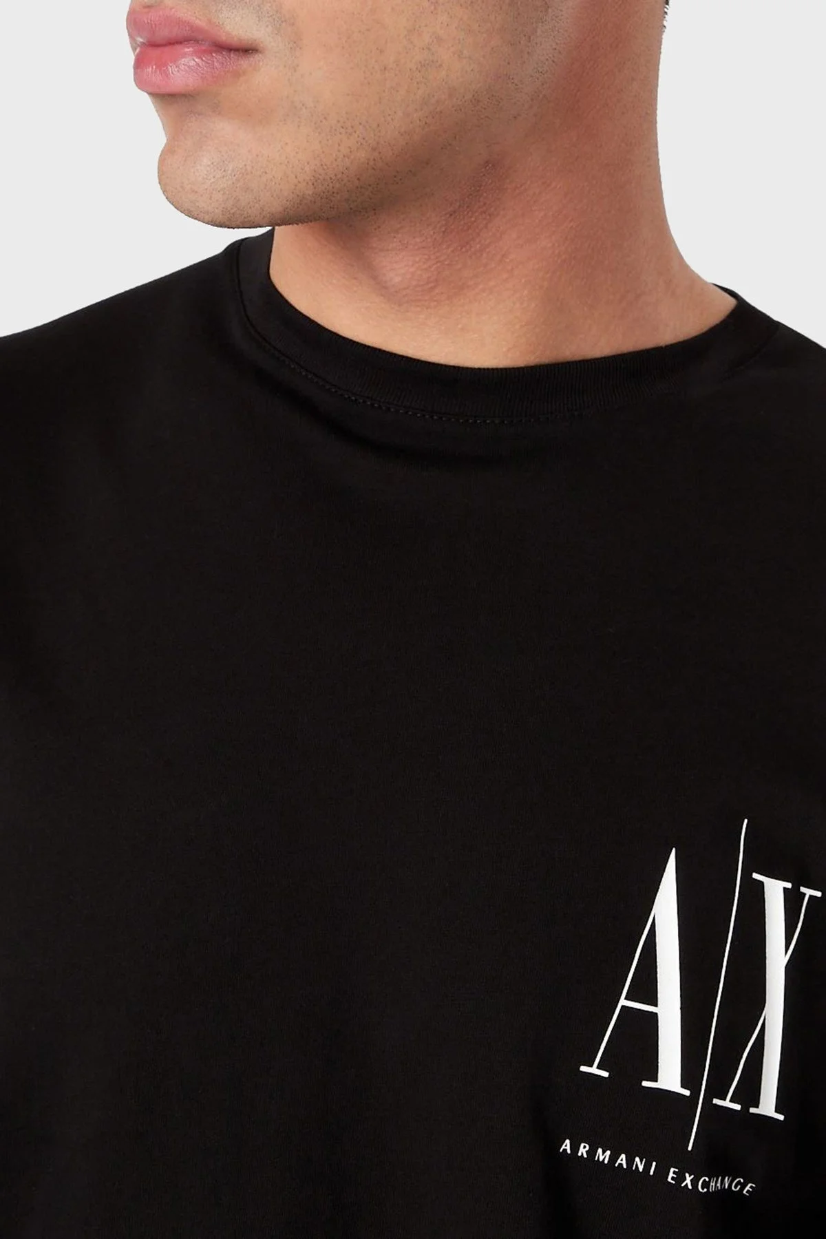 Armani Exchange Logolu Regular Fit Bisiklet Yaka Uzun Kollu % 100 Pamuk Erkek T Shirt 8NZTPL ZJH4Z 1200 SİYAH - 2