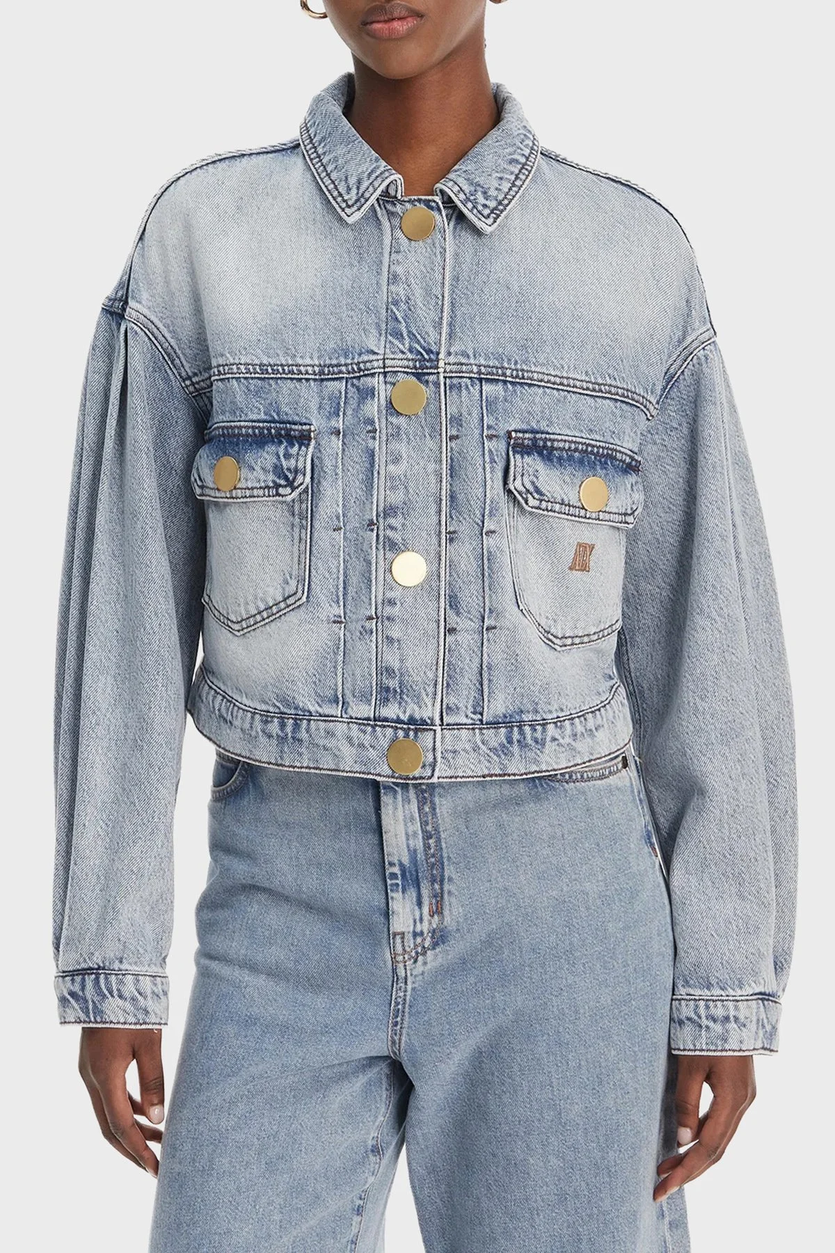 Armani Exchange Logolu Regular Fit Cep Detaylı Bayan Kot Ceket XW002260 AF21338 MB001 MAVİ - 1