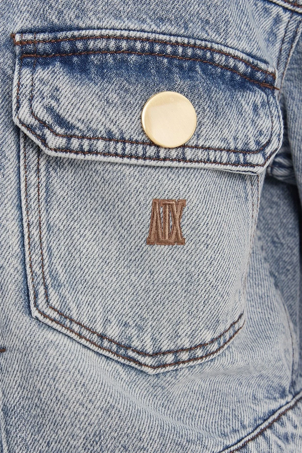 Armani Exchange Logolu Regular Fit Cep Detaylı Bayan Kot Ceket XW002260 AF21338 MB001 MAVİ - 4