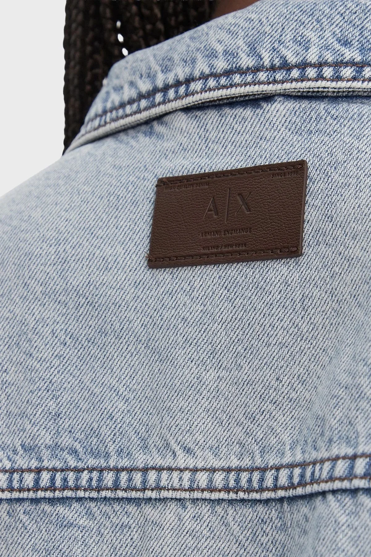 Armani Exchange Logolu Regular Fit Cep Detaylı Bayan Kot Ceket XW002260 AF21338 MB001 MAVİ - 5