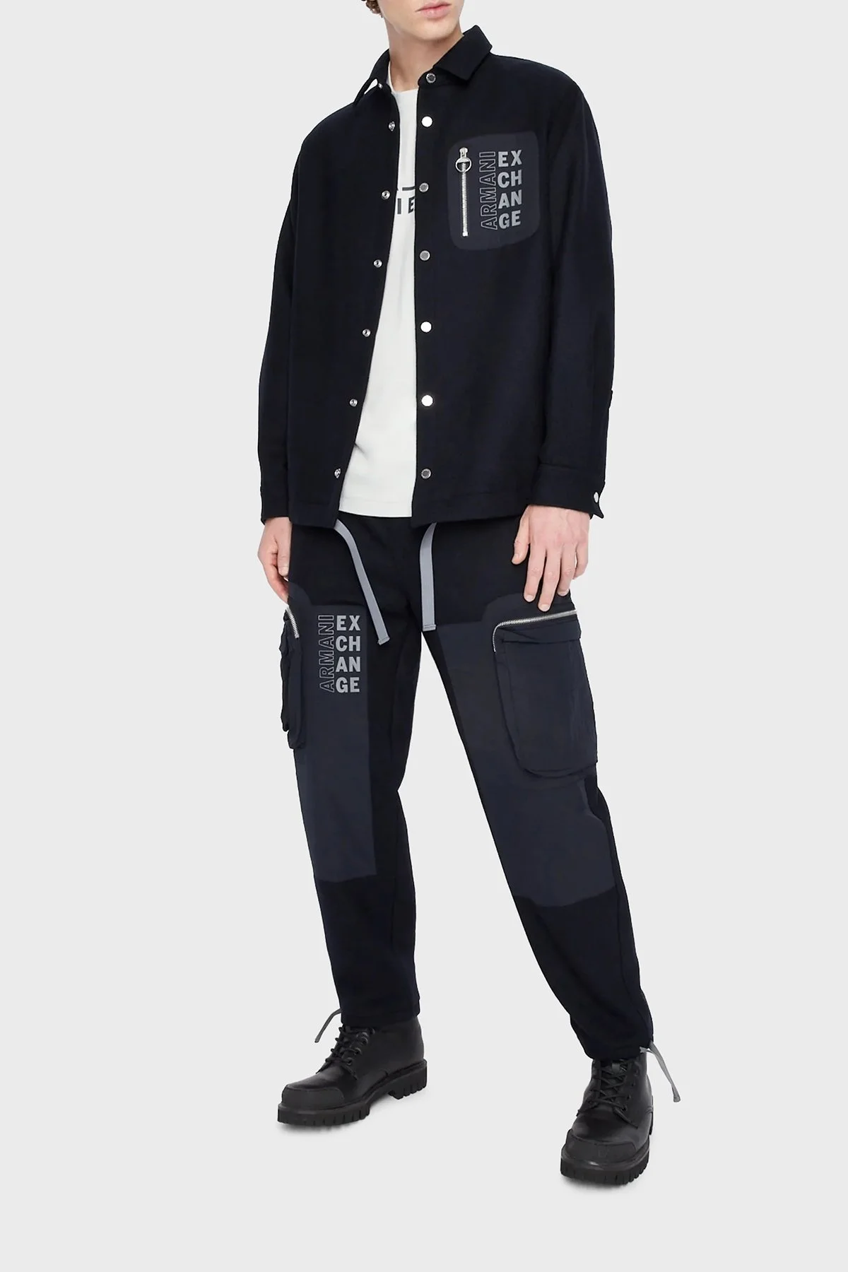 Armani Exchange Logolu Regular Fit Cepli Erkek Gömlek Ceket 6LZB39 ZNIHZ 1510 LACİVERT - 4