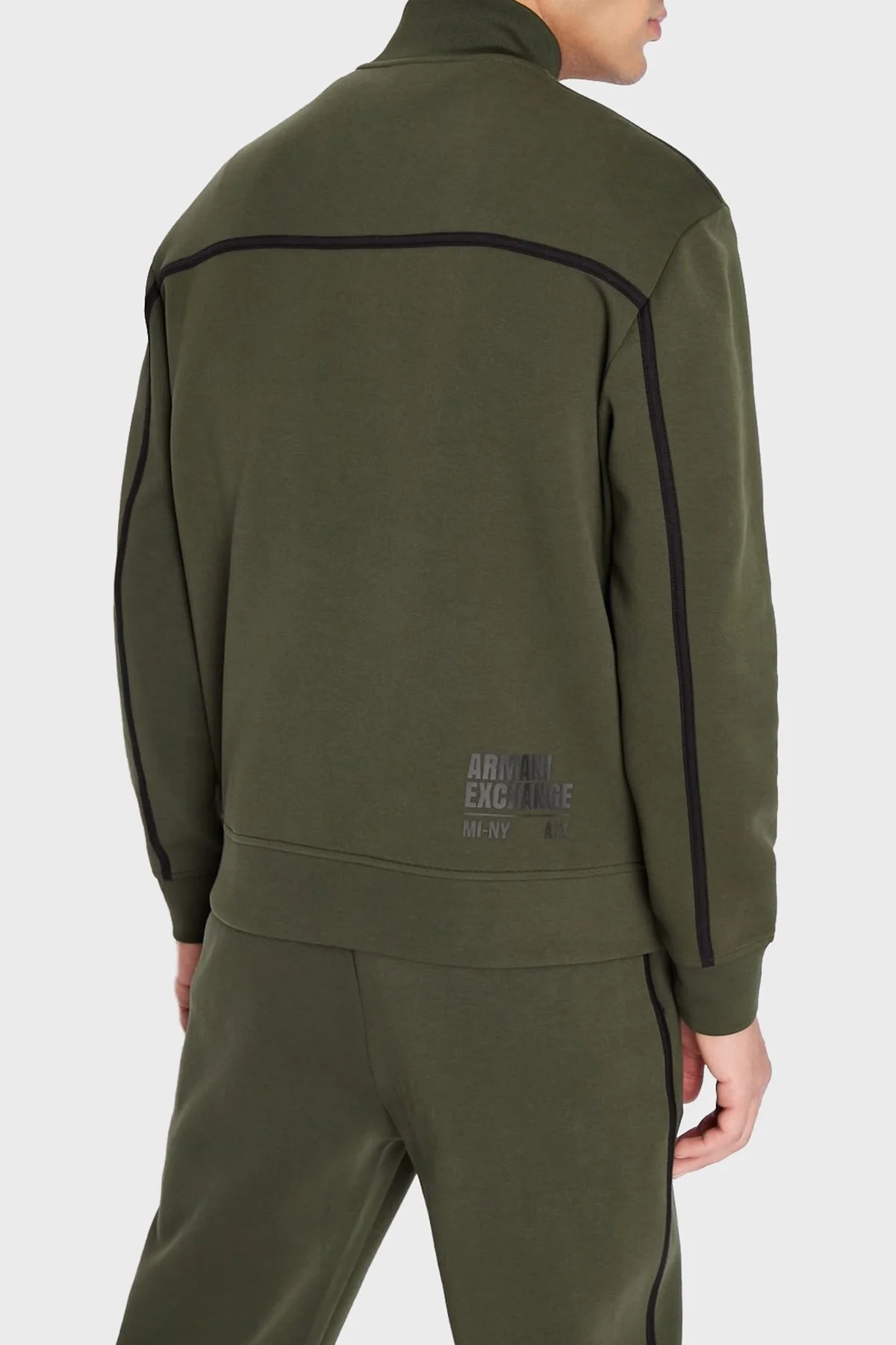 Armani Exchange Logolu Regular Fit Dik Yaka Cepli Pamuklu Erkek Sweat 6LZMFD ZJ5NZ 1851 HAKİ - 3