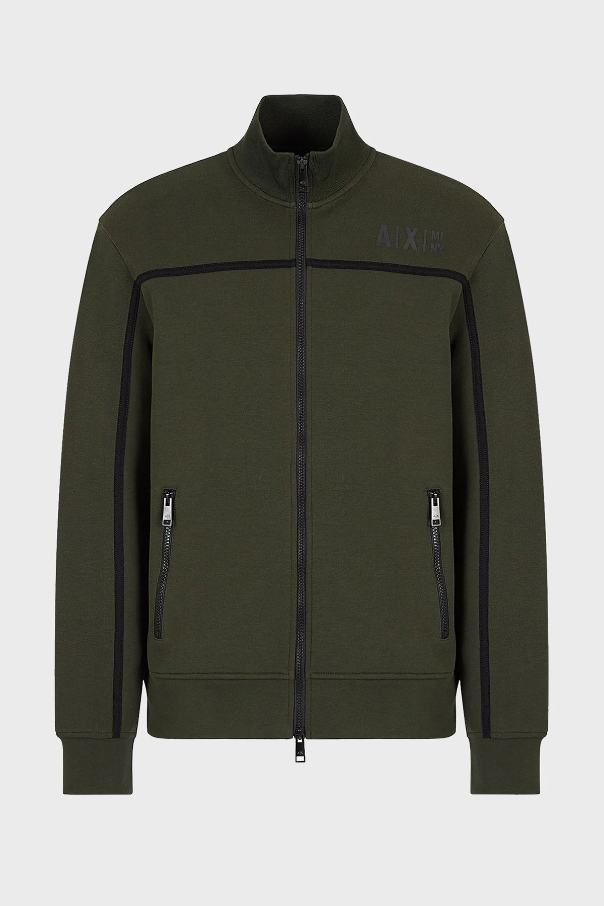 Armani Exchange Logolu Regular Fit Dik Yaka Cepli Pamuklu Erkek Sweat 6LZMFD ZJ5NZ 1851 HAKİ - 4