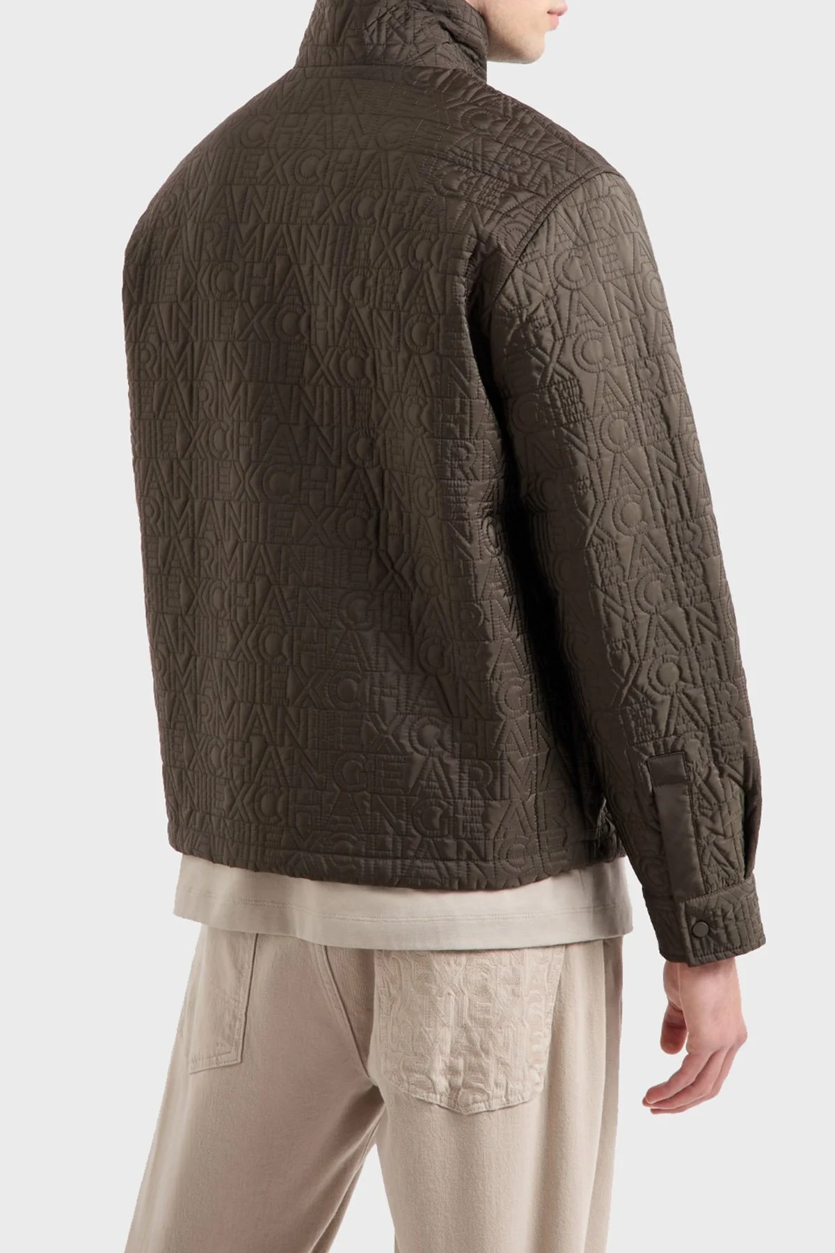 Armani Exchange Logolu Regular Fit Dik Yaka Erkek Mont 6DZB10 ZN4XZ 1897 HAKİ - 3