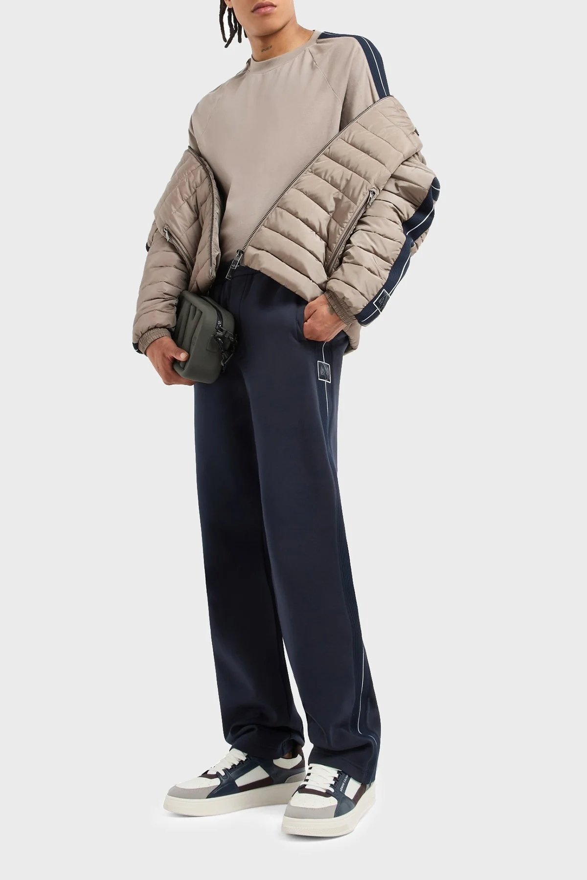 Armani Exchange Logolu Regular Fit Dik Yaka Erkek Mont 6DZB37 ZN4XZ 17AC VİZON - 3