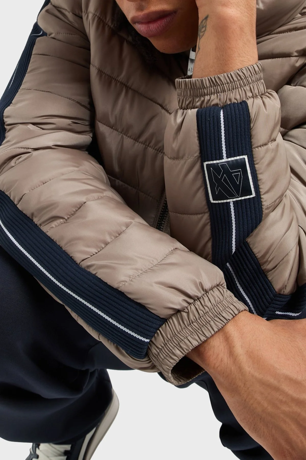 Armani Exchange Logolu Regular Fit Dik Yaka Erkek Mont 6DZB37 ZN4XZ 17AC VİZON - 4