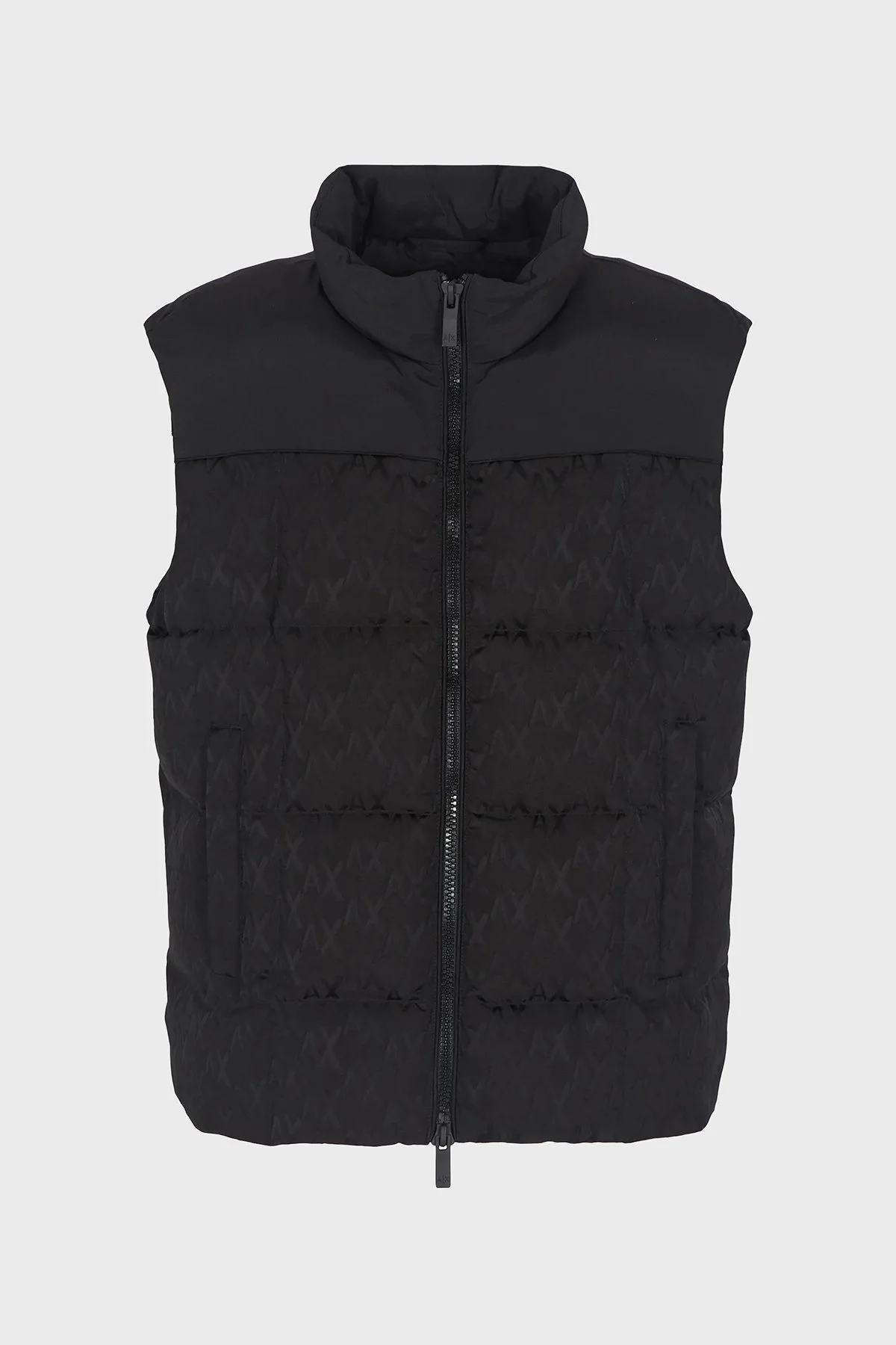 Armani Exchange Logolu Regular Fit Dik Yaka Fermuarlı Erkek Yelek 6DZQL1 ZN5GZ 1200 SİYAH - 7