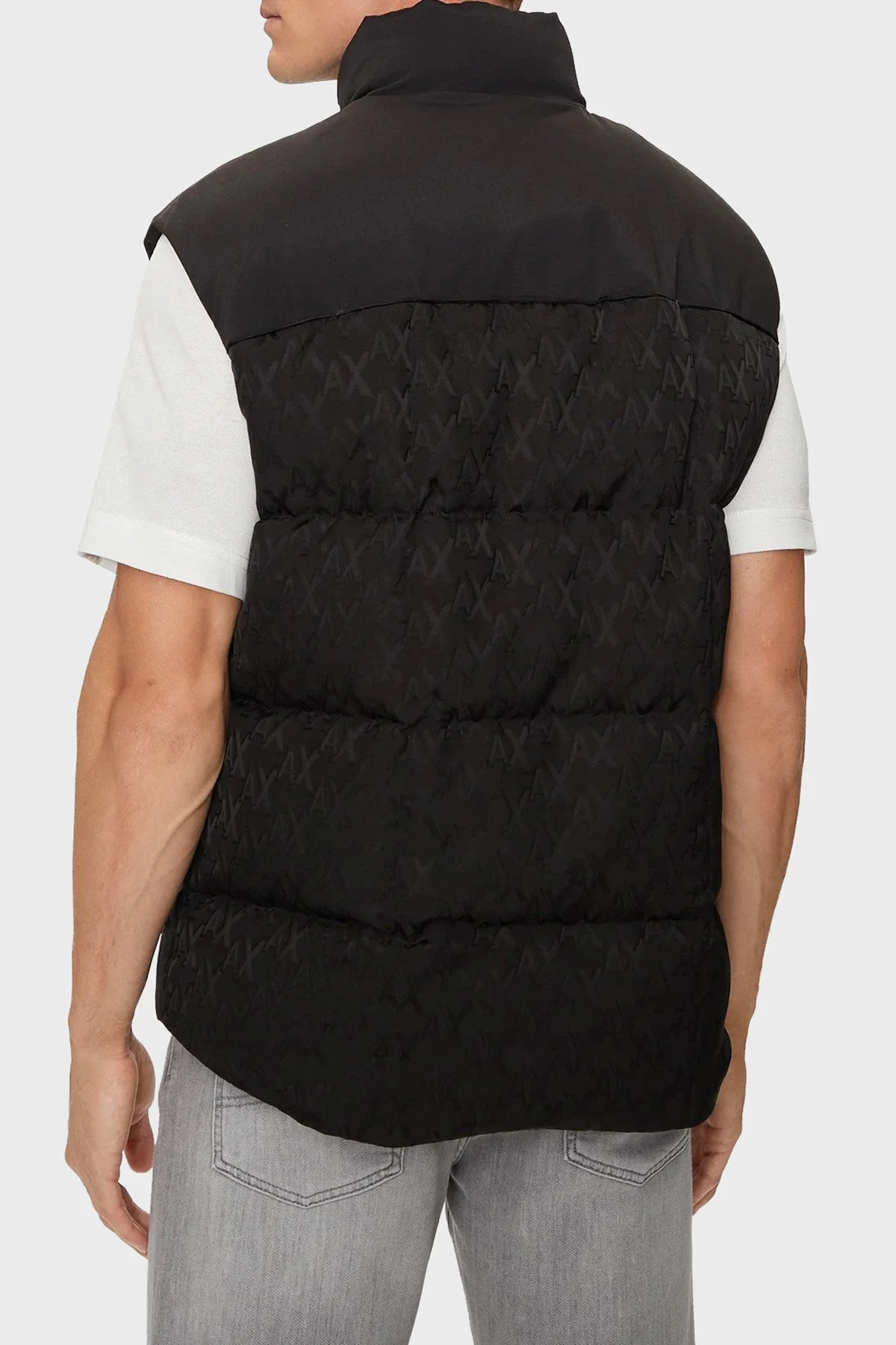 Armani Exchange Logolu Regular Fit Dik Yaka Fermuarlı Erkek Yelek 6DZQL1 ZN5GZ 1200 SİYAH - 3