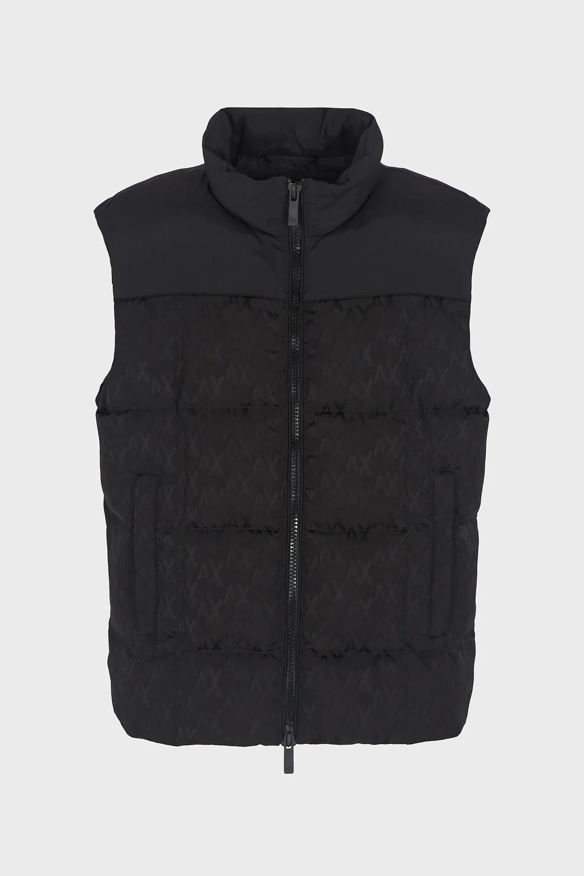 Armani Exchange Logolu Regular Fit Dik Yaka Fermuarlı Erkek Yelek 6DZQL1 ZN5GZ 1200 SİYAH - 7