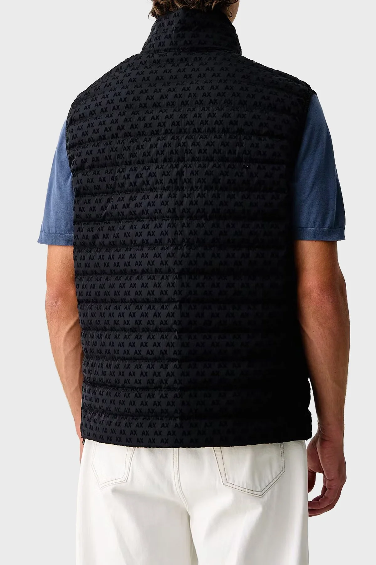 Armani Exchange Logolu Regular Fit Dik Yaka Fermuarlı Erkek Yelek XM003511 AF19870 UB101 Lacivert - 3