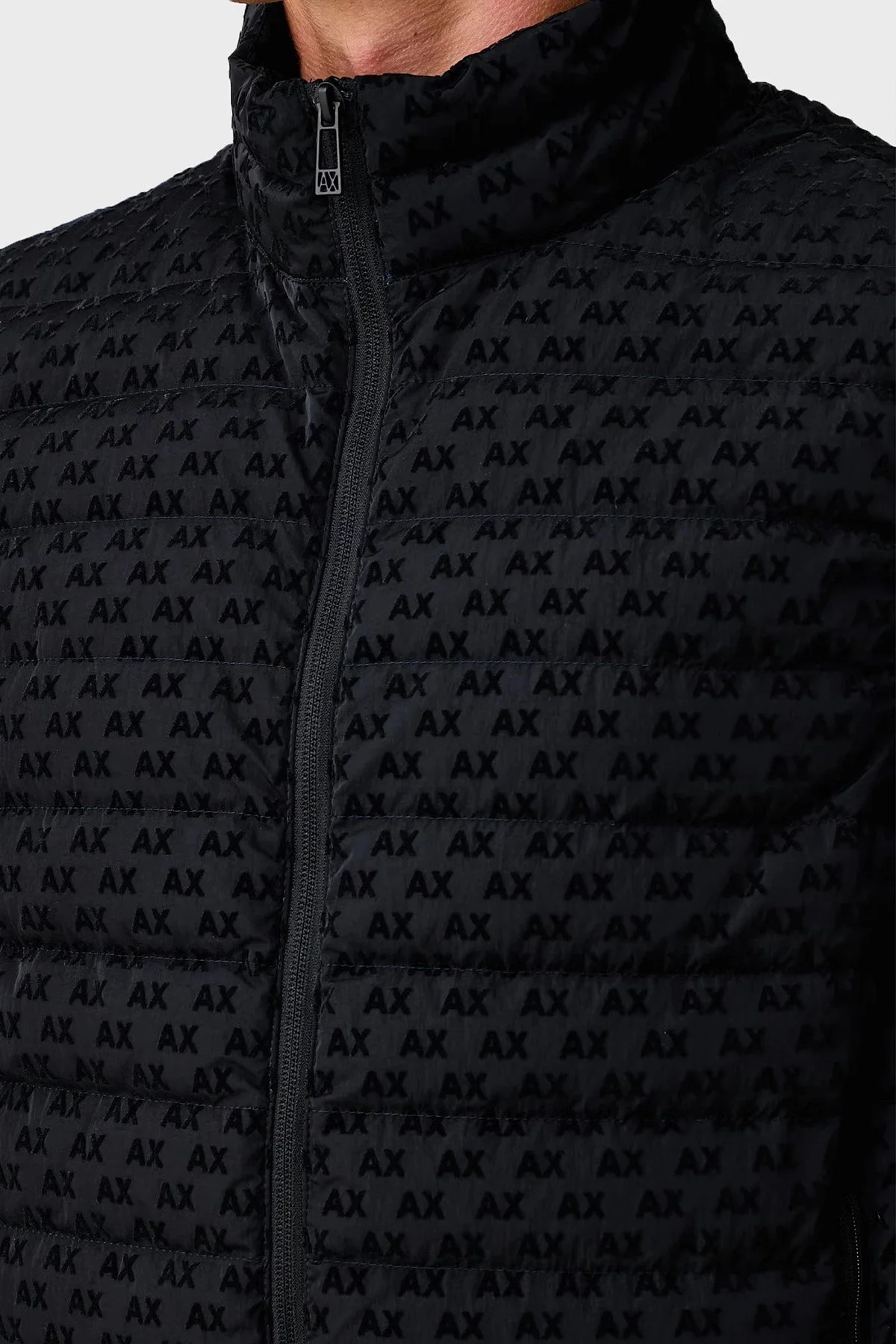 Armani Exchange Logolu Regular Fit Dik Yaka Fermuarlı Erkek Yelek XM003511 AF19870 UB101 Lacivert - 4