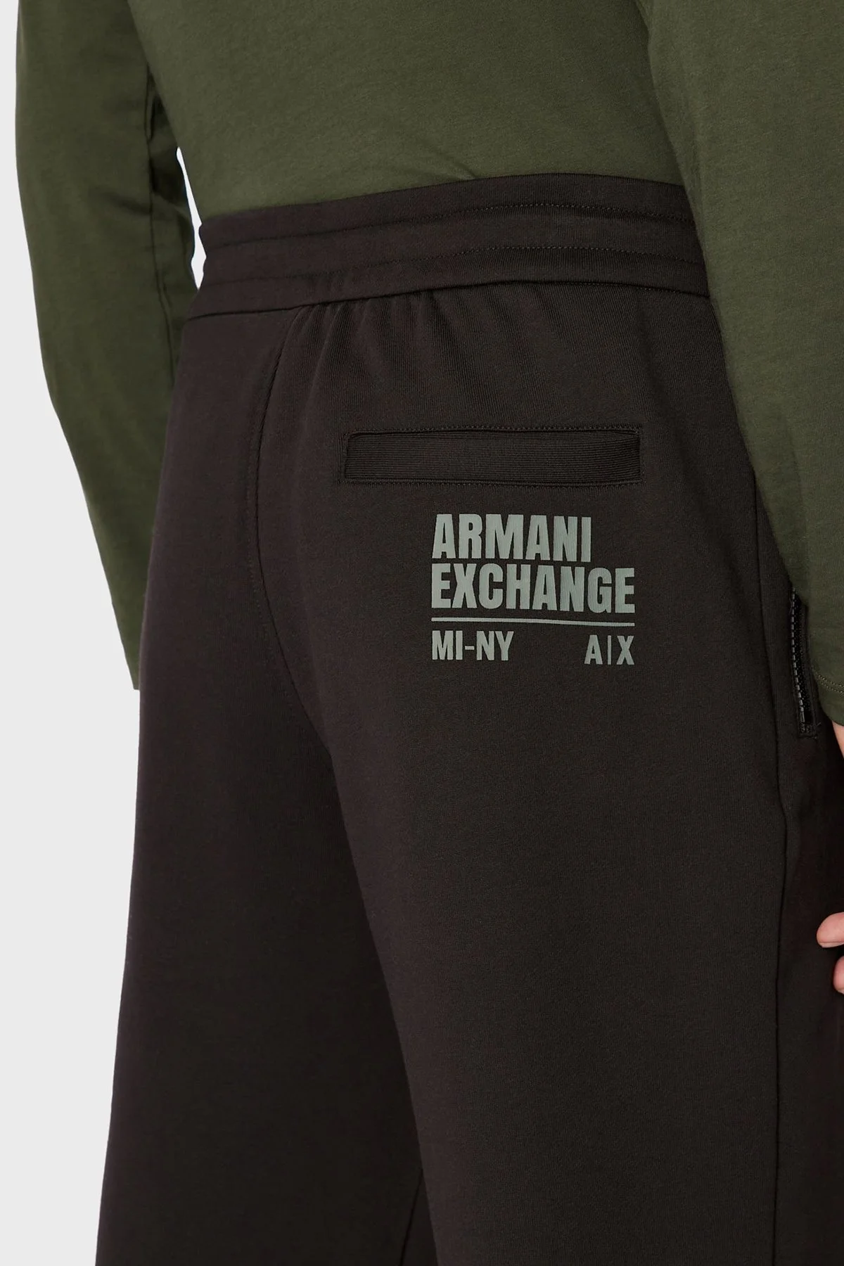 Armani Exchange Logolu Regular Fit Elastik Bel Bantlı Cepli Pamuklu Jogger Erkek Pantolon 6LZPFA ZJXAZ 42AB SİYAH - 2