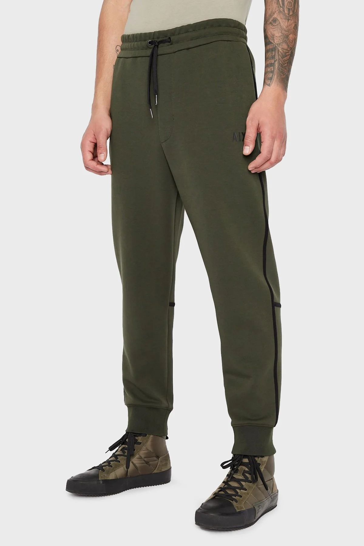 Armani Exchange Logolu Regular Fit Elastik Bel Bantlı Cepli Pamuklu Jogger Erkek Pantolon 6LZPFD ZJ5NZ 1851 HAKİ - 2
